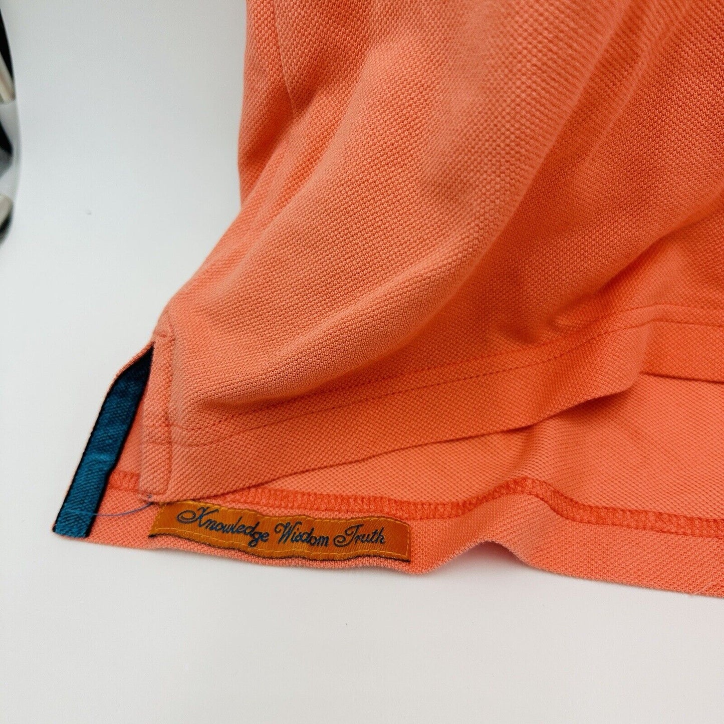 Robert Graham Mens Size L Piqué Polo Shirt Salmon Short Sleeve Golf Casual