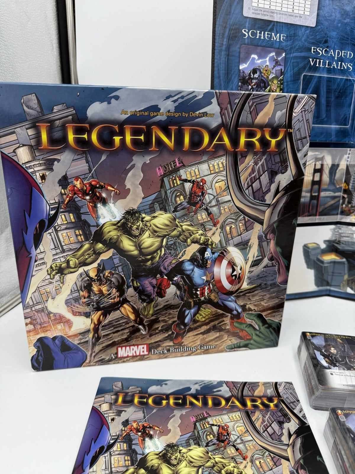Marvel Legendary Deck Building Card Game 2012 6 Sealed Decks Rule Book & Board