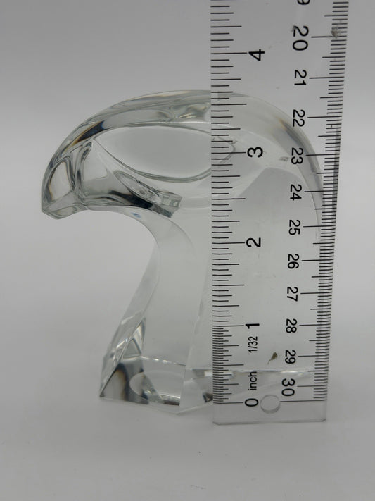Saint Louis St Louis France Art Crystal Eagle Head Paperweight 3.5" Figurine