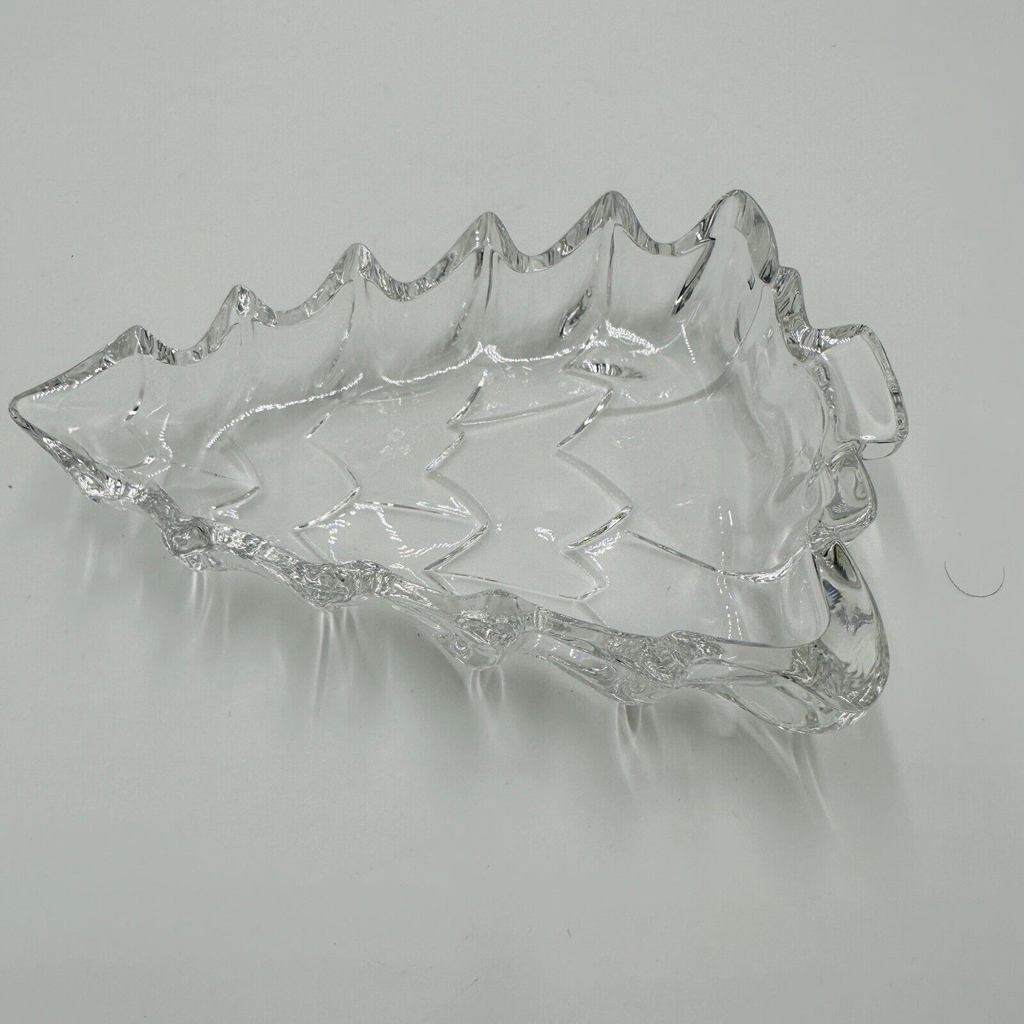 Marquis Waterford Candy Dish Crystal Christmas Tree Shape Clear Tray Serveware