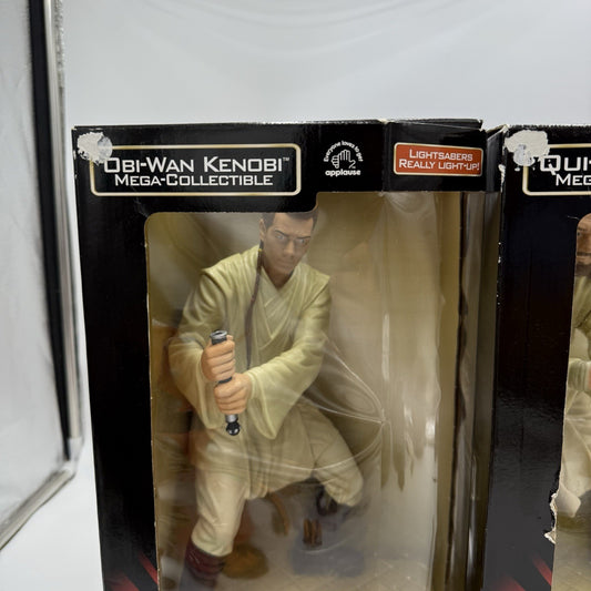 Star Wars Episode 1 Obi-Wan Kenobi /Qui-gon Jinn Mega Action Figurines 14”