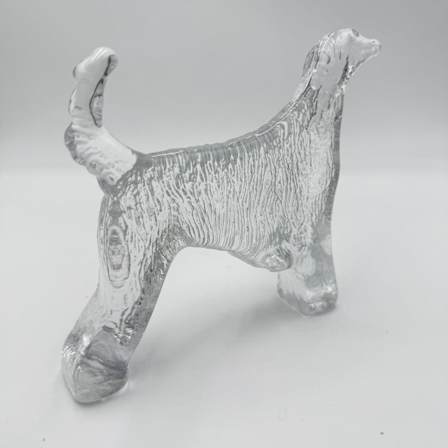 Vintage Kosta Boda glass Afghan dog Bertil Vallien’s Kennel series paperweight