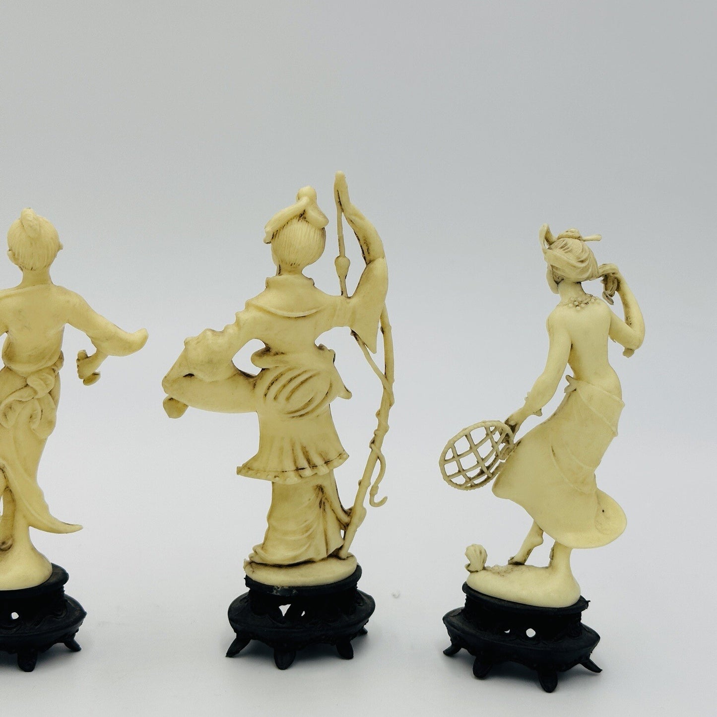 Fontanini Depositato Figurines Fishermen Set 4 Italy Chinese Pieces Vintage