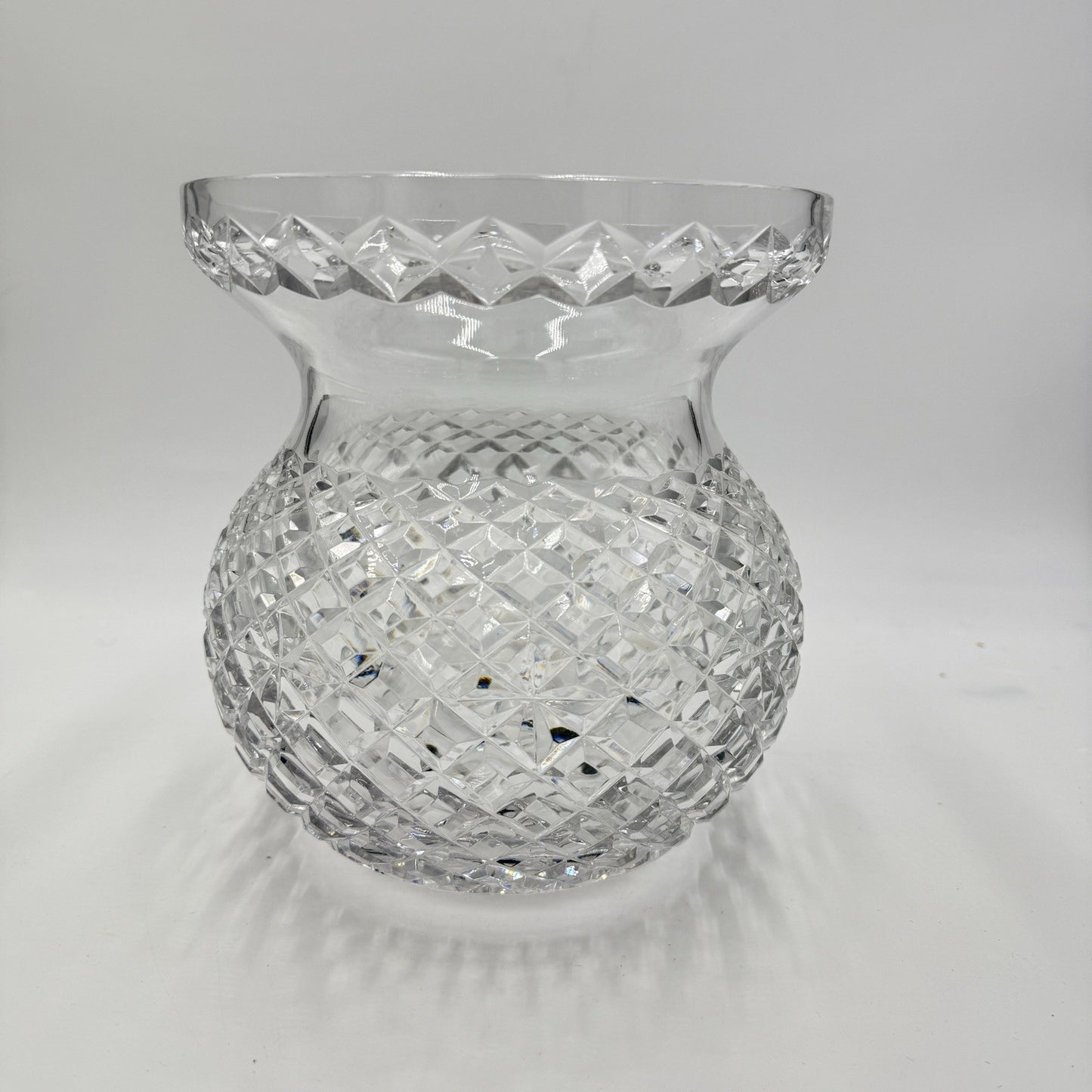Waterford Crystal Large CORSET Bouquet Vase 9" Adare Alana Crisross Centerpiece