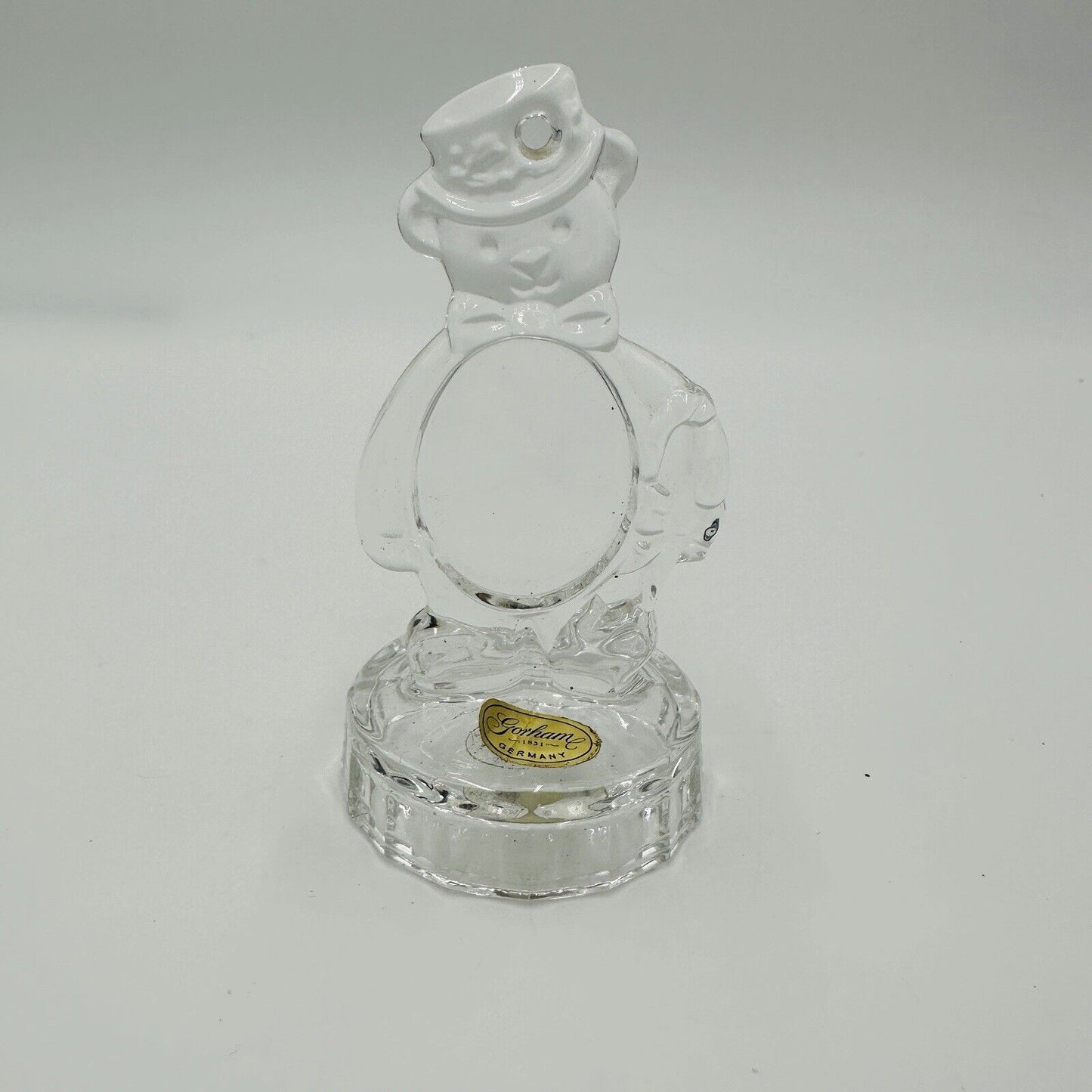 Gorham Bear Photo Christmas Ornament Holiday Decoration Decor Vintage Glass