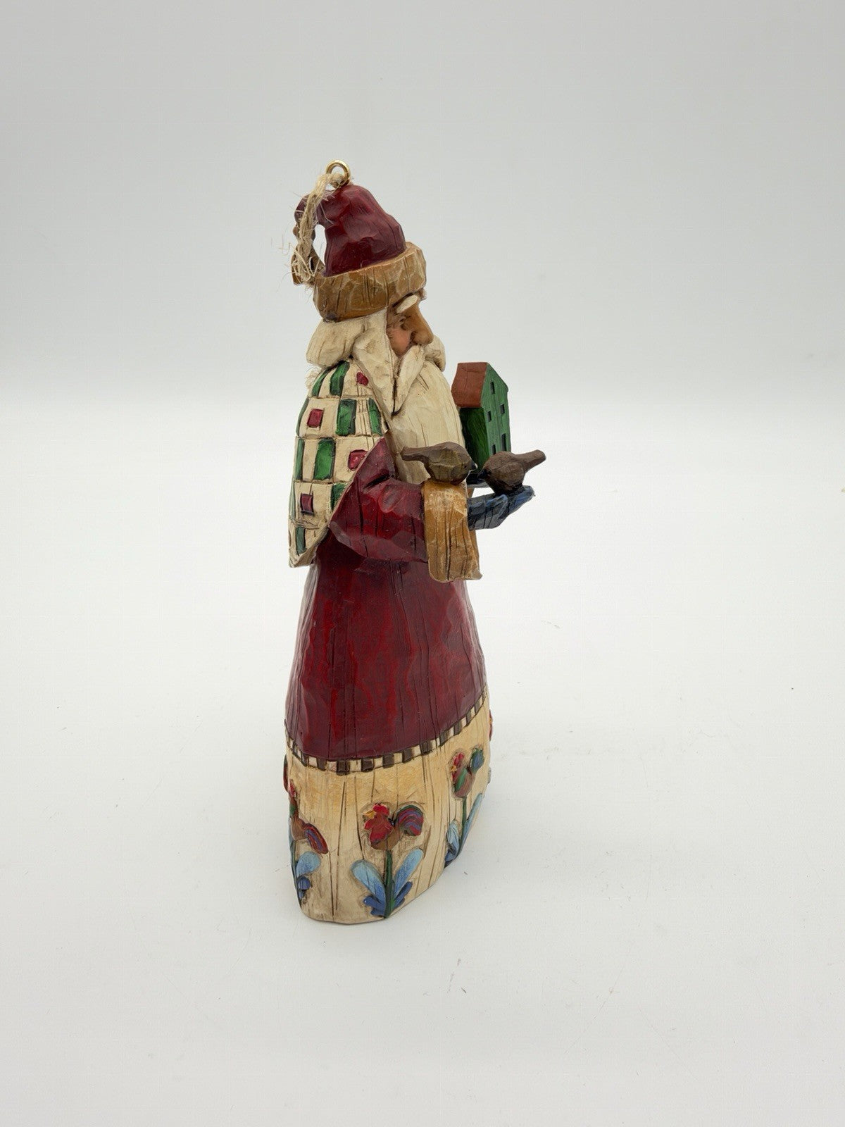 Jim Shore Santa w Birds Birdhouse Christmas Ornament 2002 Vintage Rare 5.5”