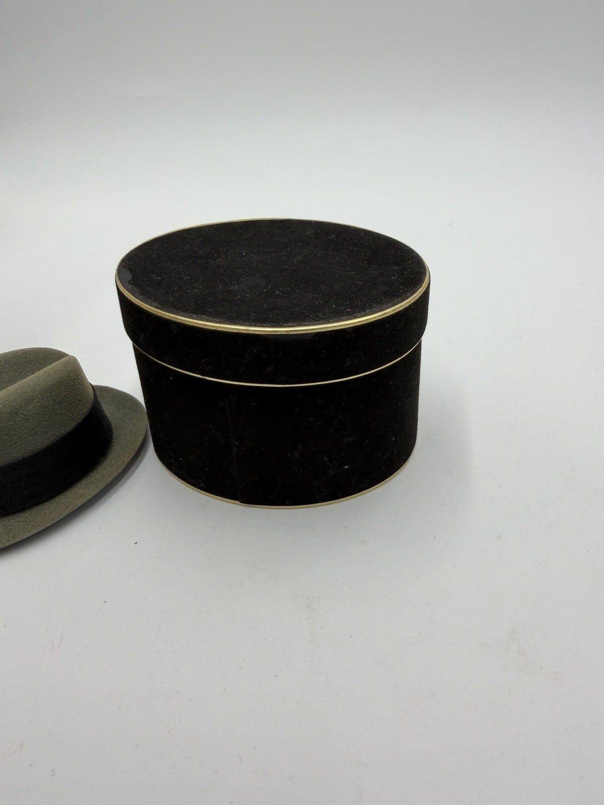 Stetson Salesman Sample Miniature Hat With Box Velvet Gray Felt Fedora
