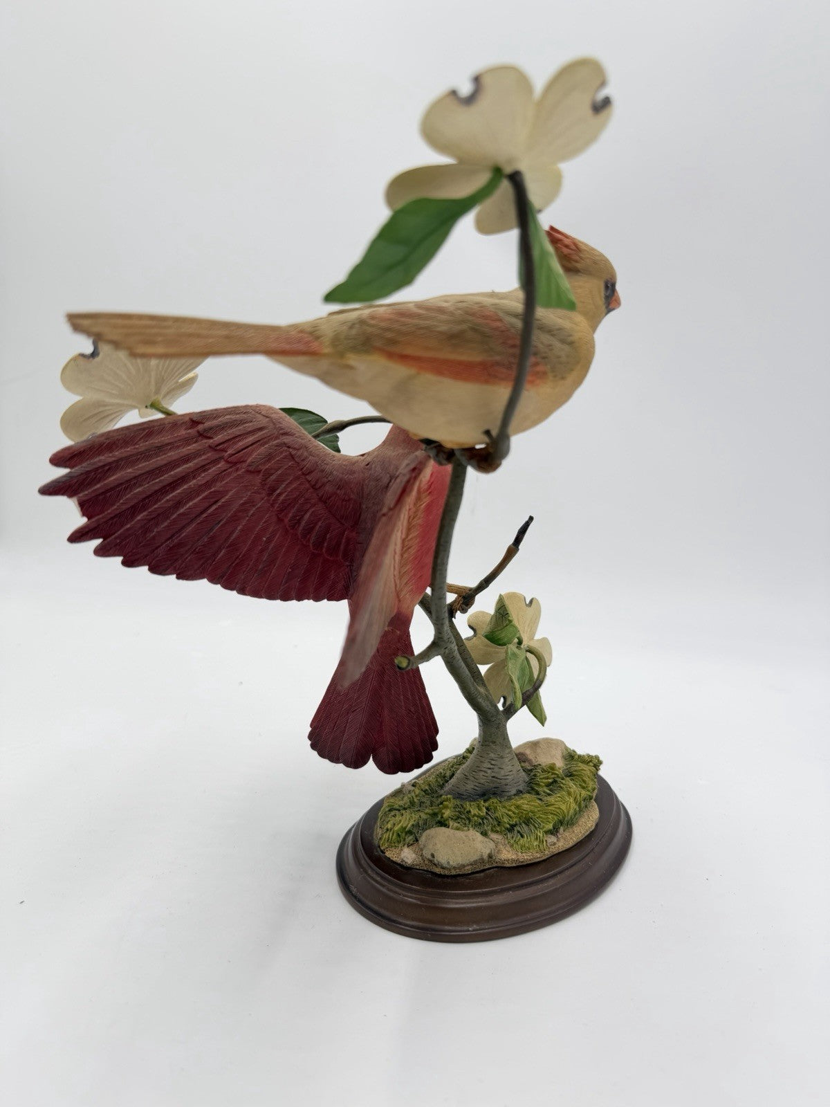 Danbury Mint Spring Romance Cardinals Flower Branch By Jeff Rechin Figurine