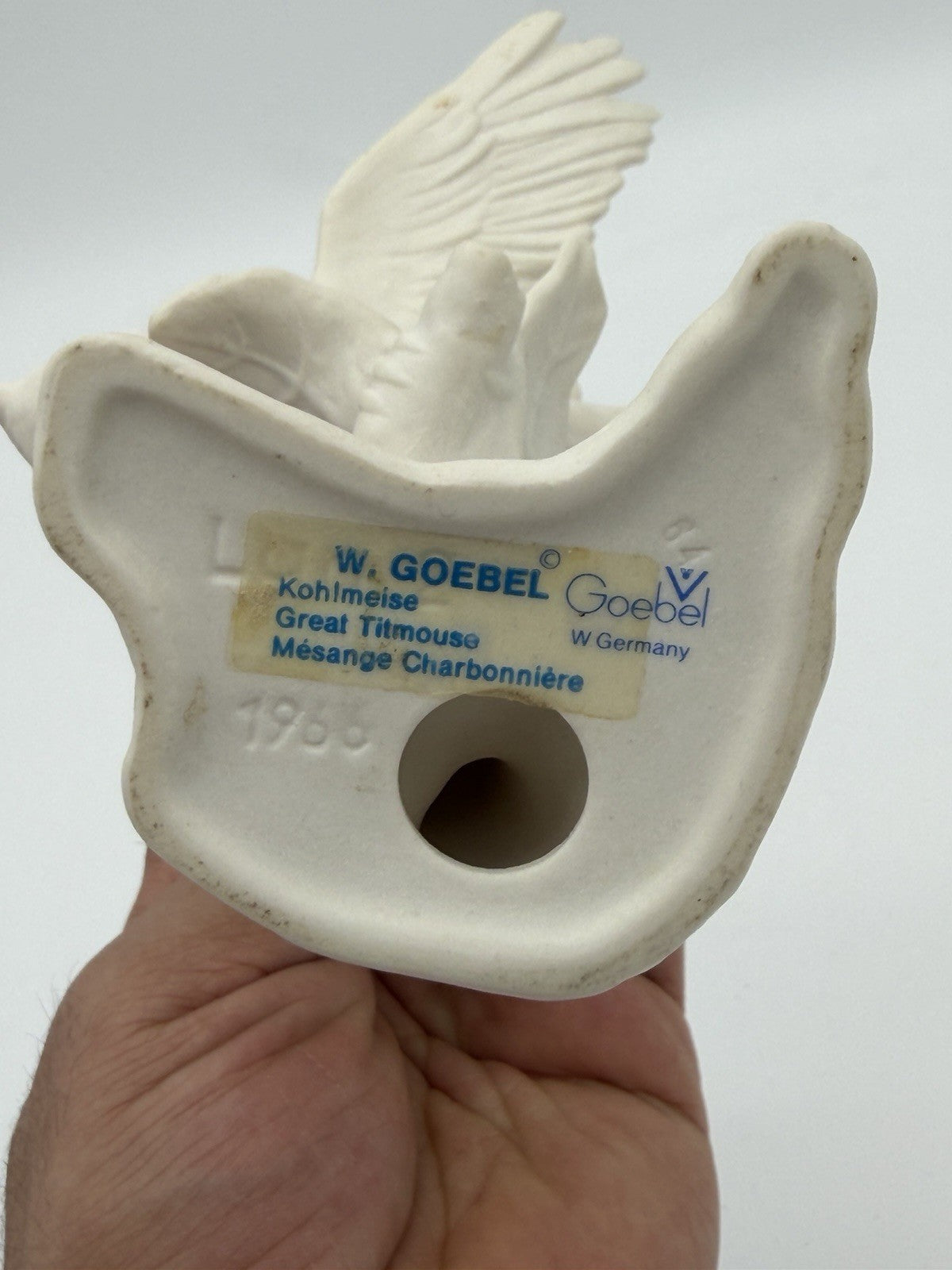 Goebel Great Titmouse White Bisque Porcelain Bird Figurine Germany Unpainted 5”