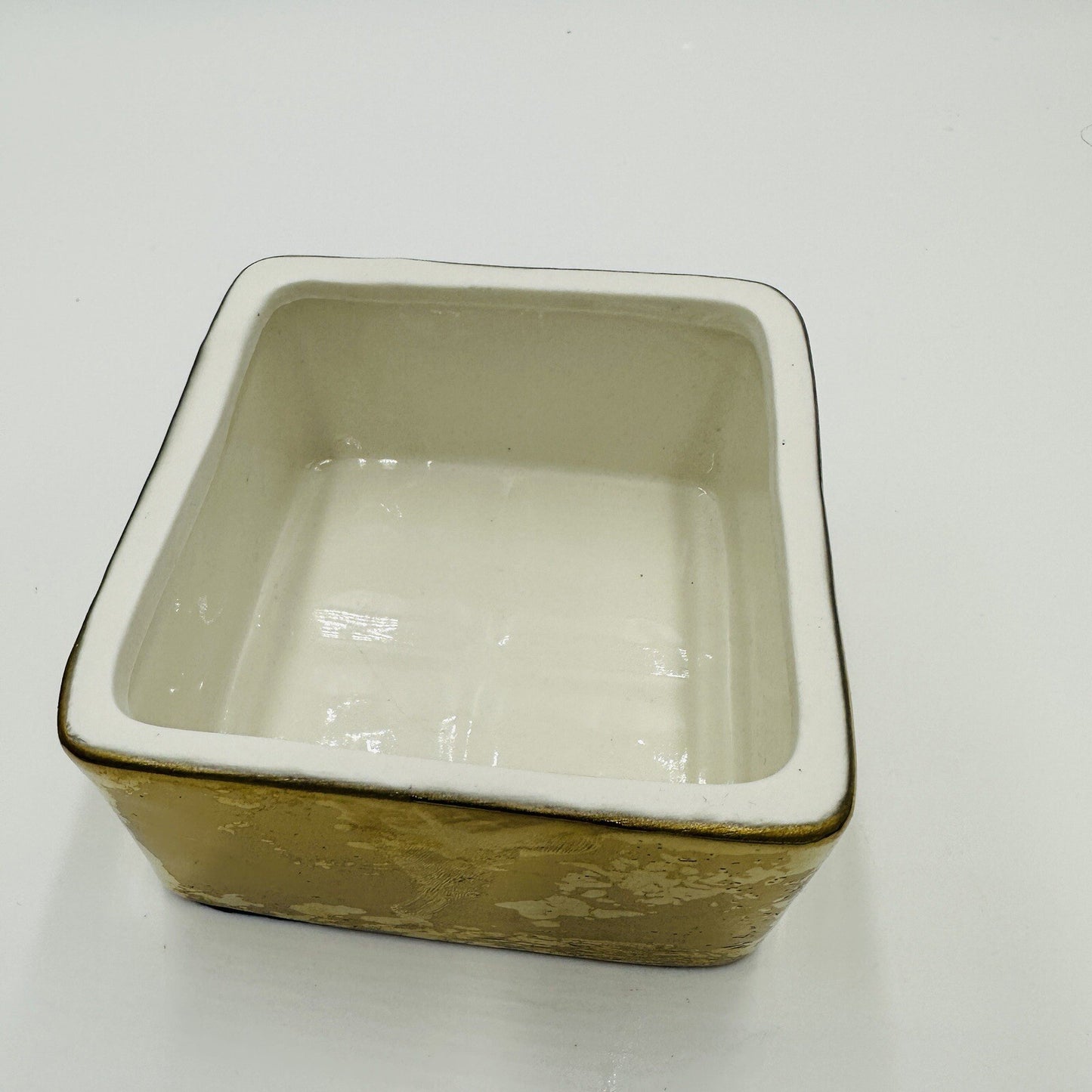 Pottery Barn Box The Emily and Meritt Gold Ceramic Replacement Missing Lid