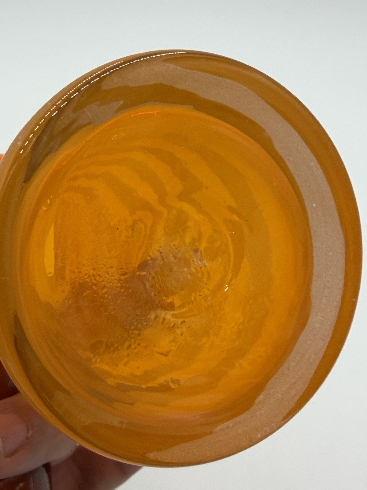 Vintage Blenko ? Art Glass Orange Tangerine Swirl Stripped Vase W/Lid Rare 10”H