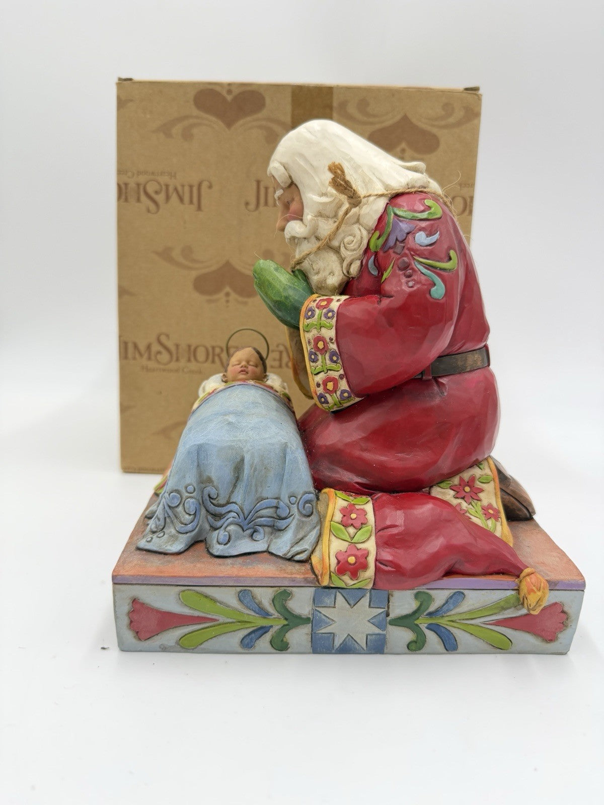 Jim Shore Heartwood Creek The Real Meaning Of Christmas 7” Santa Jesus Figurine