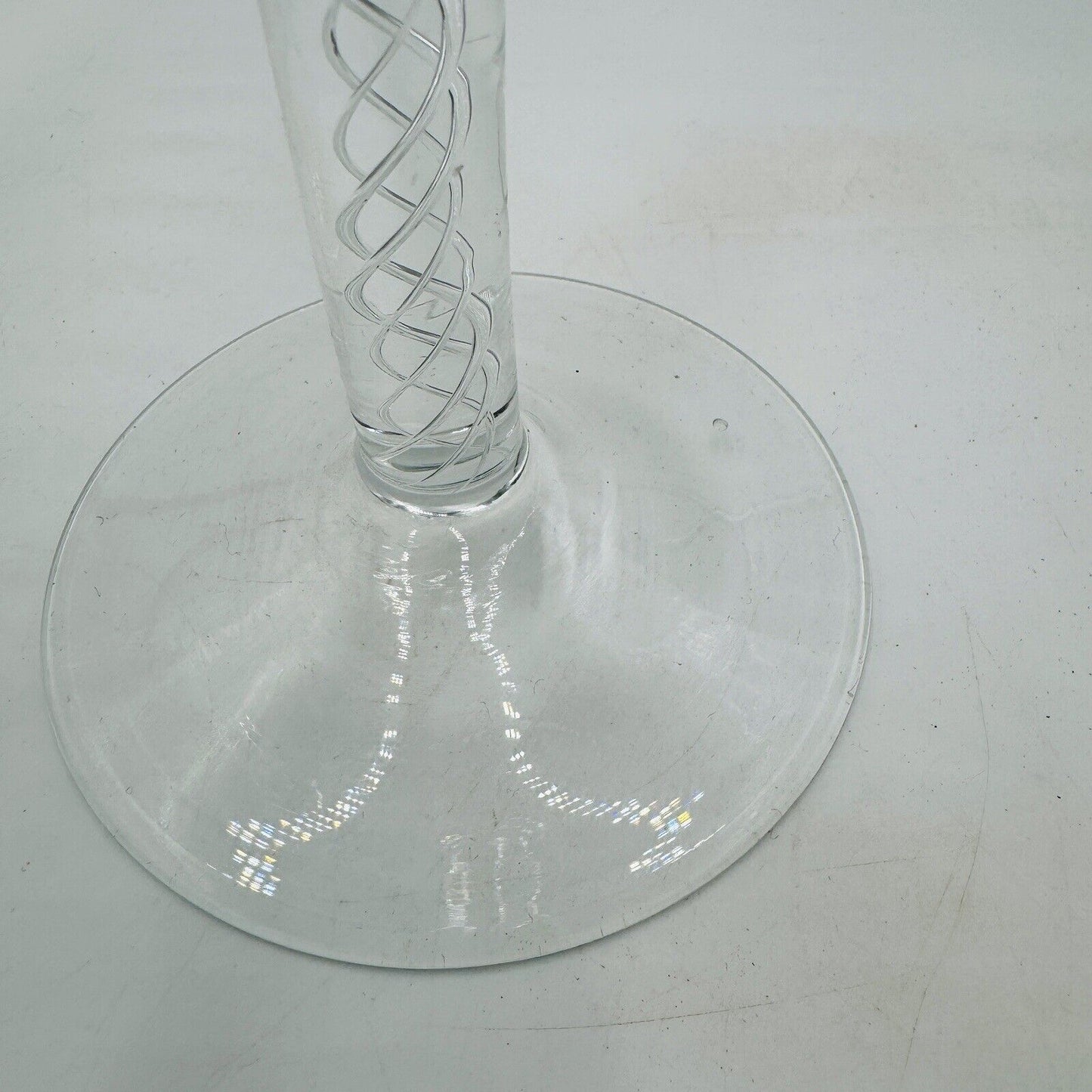Vintage Air Twist Double Helix Candlestick Candle Holder Hand Blown Pair 10"h