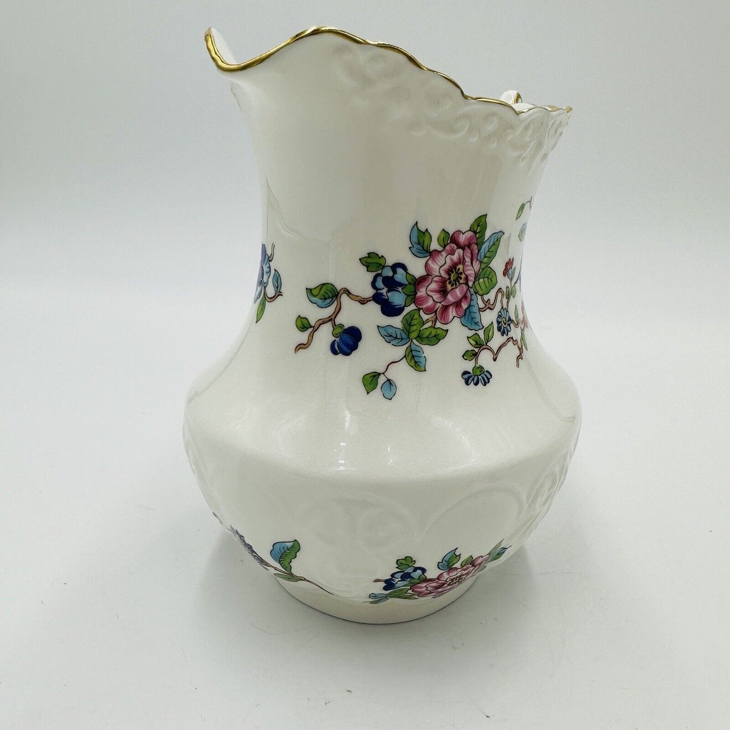 Aynsley Pitcher Porcelain Pembroke Floral 6in H 18th Century Design Large