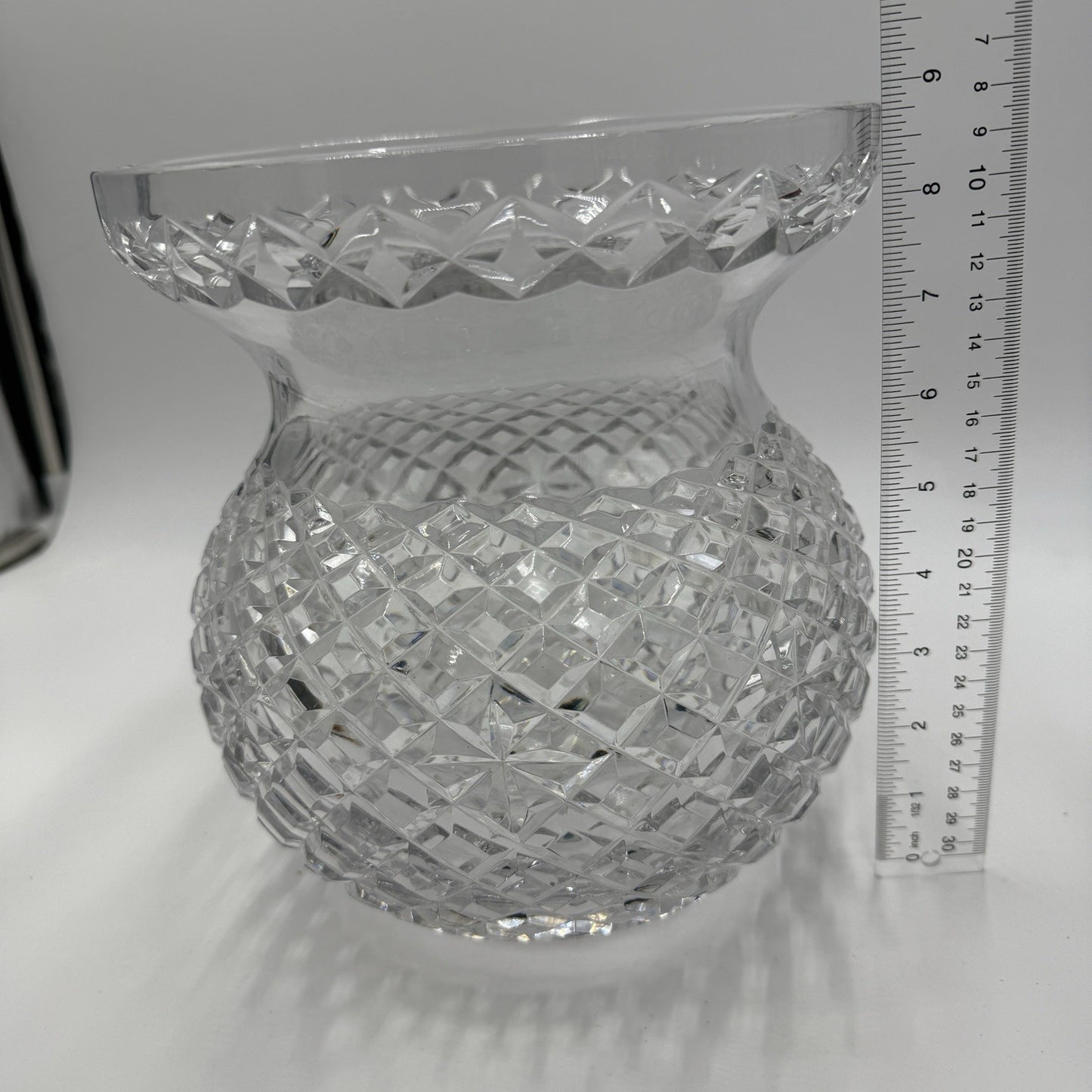Waterford Crystal Large CORSET Bouquet Vase 9" Adare Alana Crisross Centerpiece