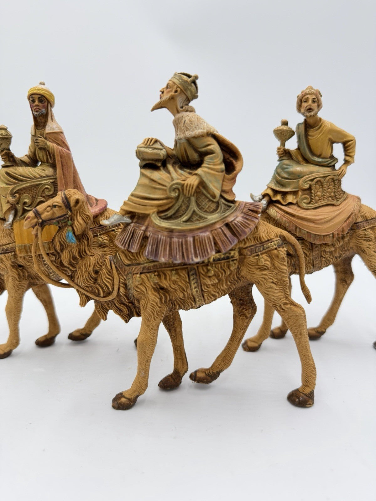 Fontanini Italy 1983 Three Kings Wise Men Riding Camels 6.5"Nativity Figurines