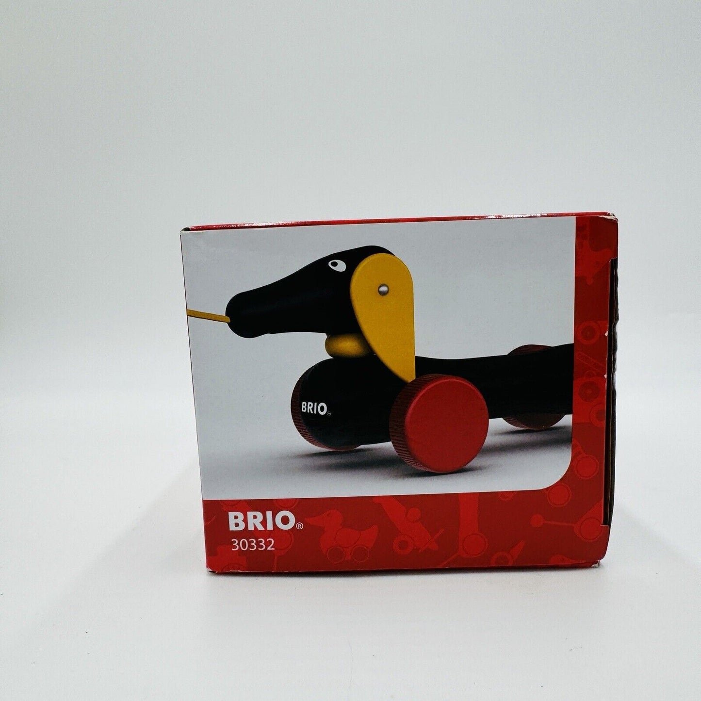 BRIO Sweden 30332 Pull Along DACHSHUND Wiener Dog 7" Wooden Toddler Pull Toy