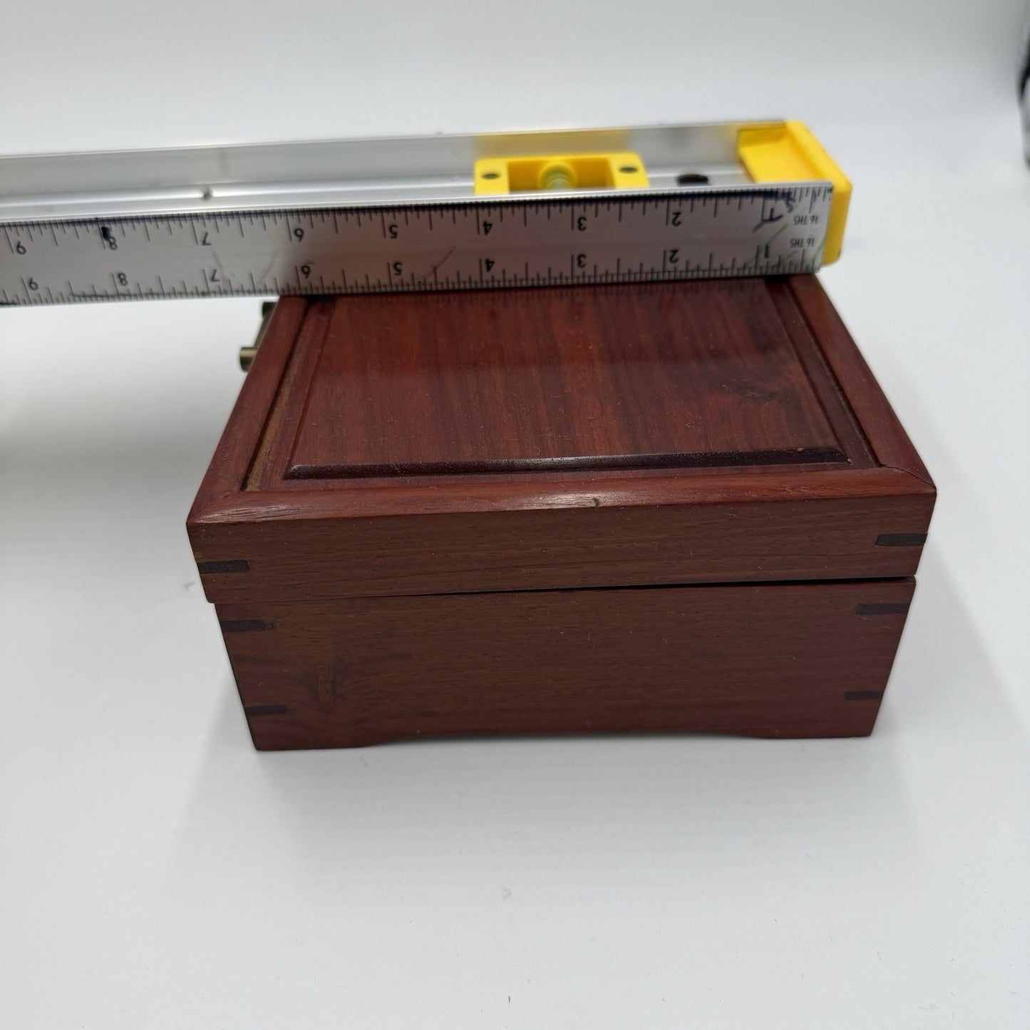 Chinese Classical Rosewood Brass Velvet Art Jewelry Case Trinket Box Wooden Asia