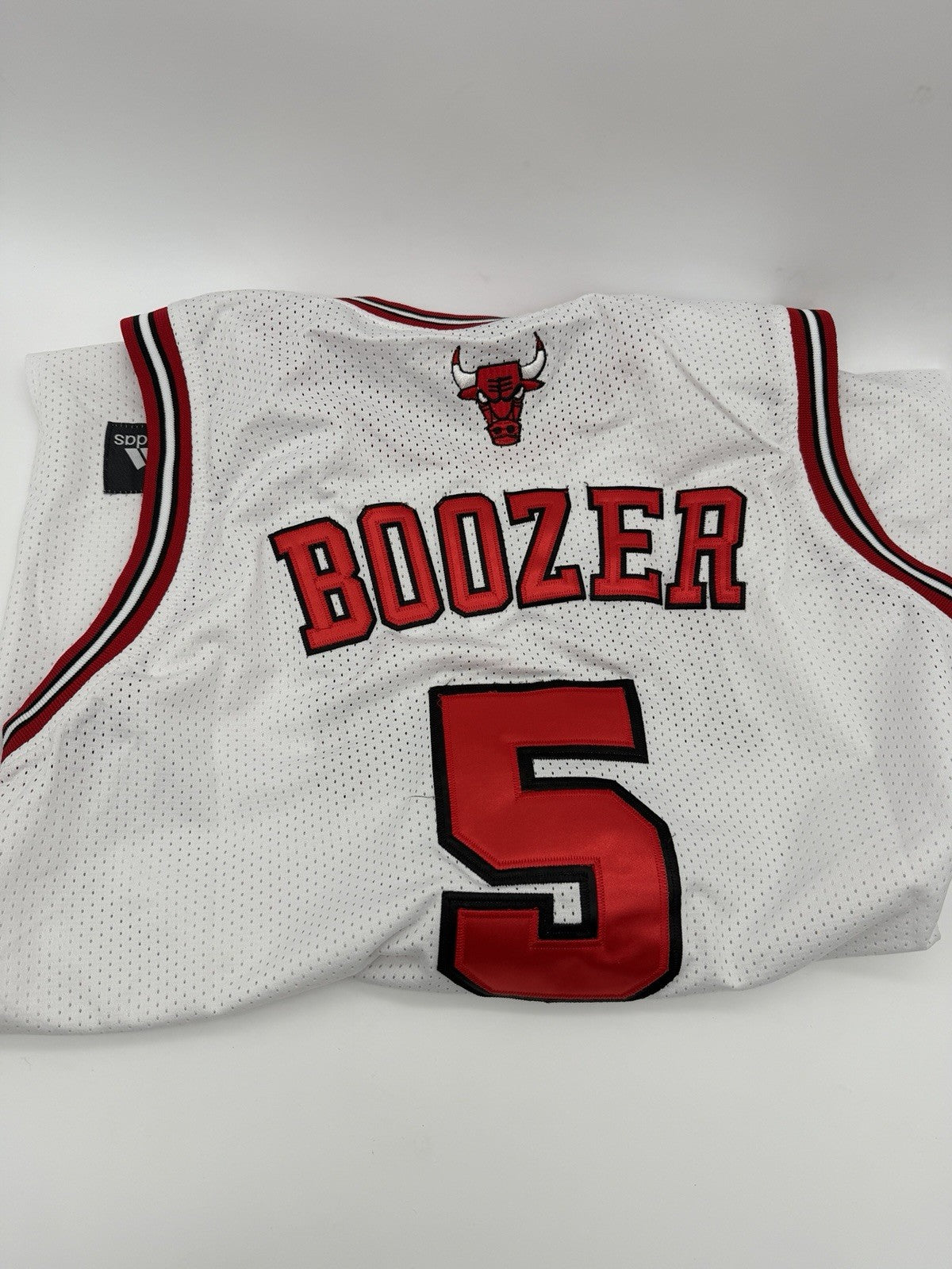 Addidas Chicago Bulls Carlos Boozer #5 NBA Basketball Jersey White Red Black 52