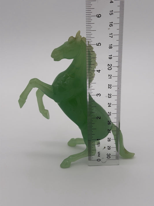 Vintage Green Lucite Faux Jade Horses Hong Kong horse vintage horse Figurine