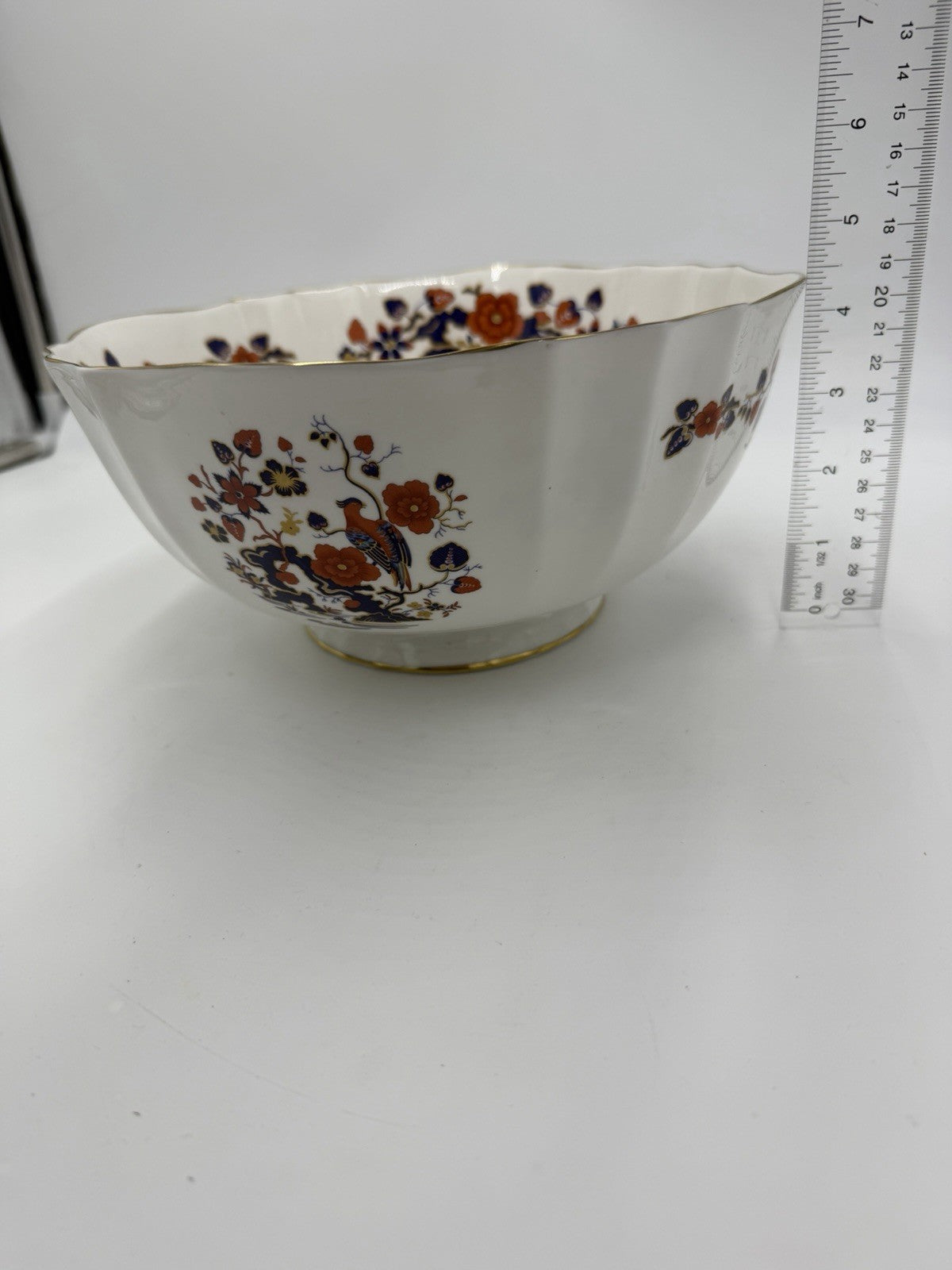 Large Aynsley Bird of Paradise fine bone china fruit Serving centerpiece bowl