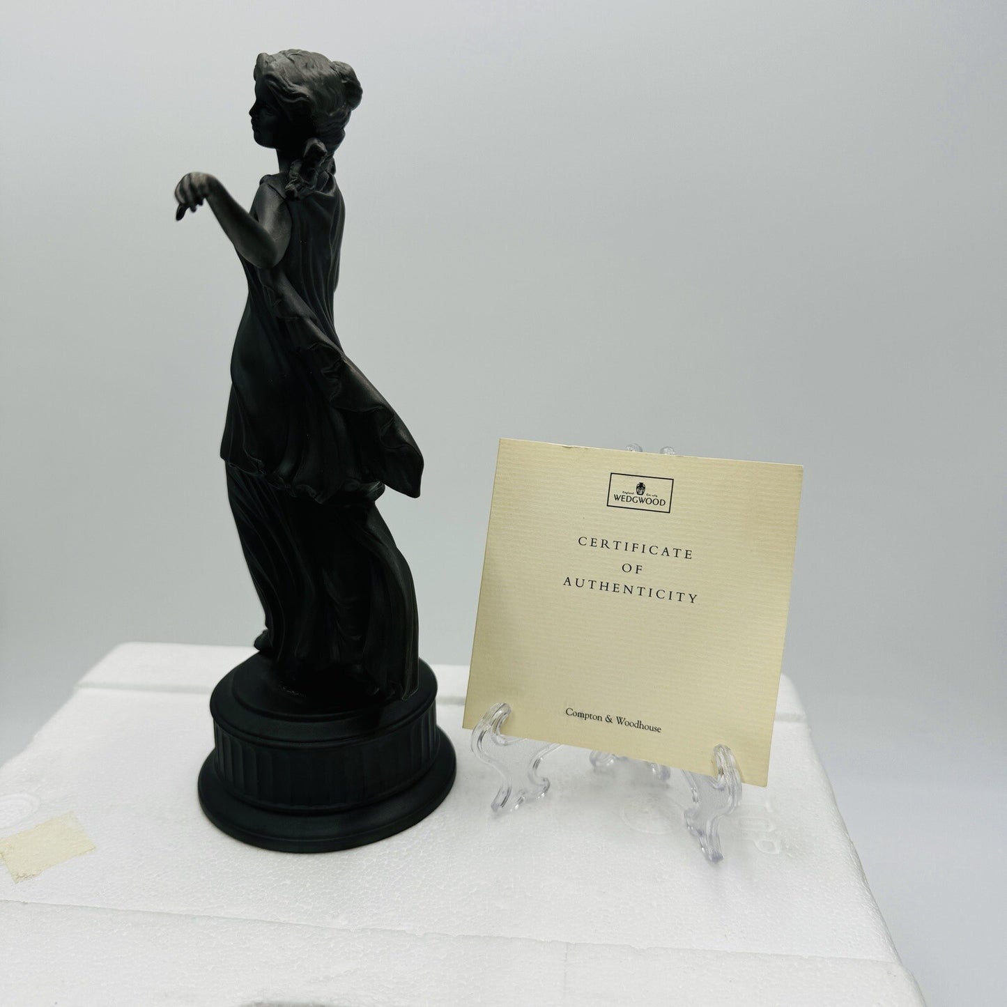 Wedgwood Signature Collection Black Basalt Dancing Hours Figurine COA Rare CW424