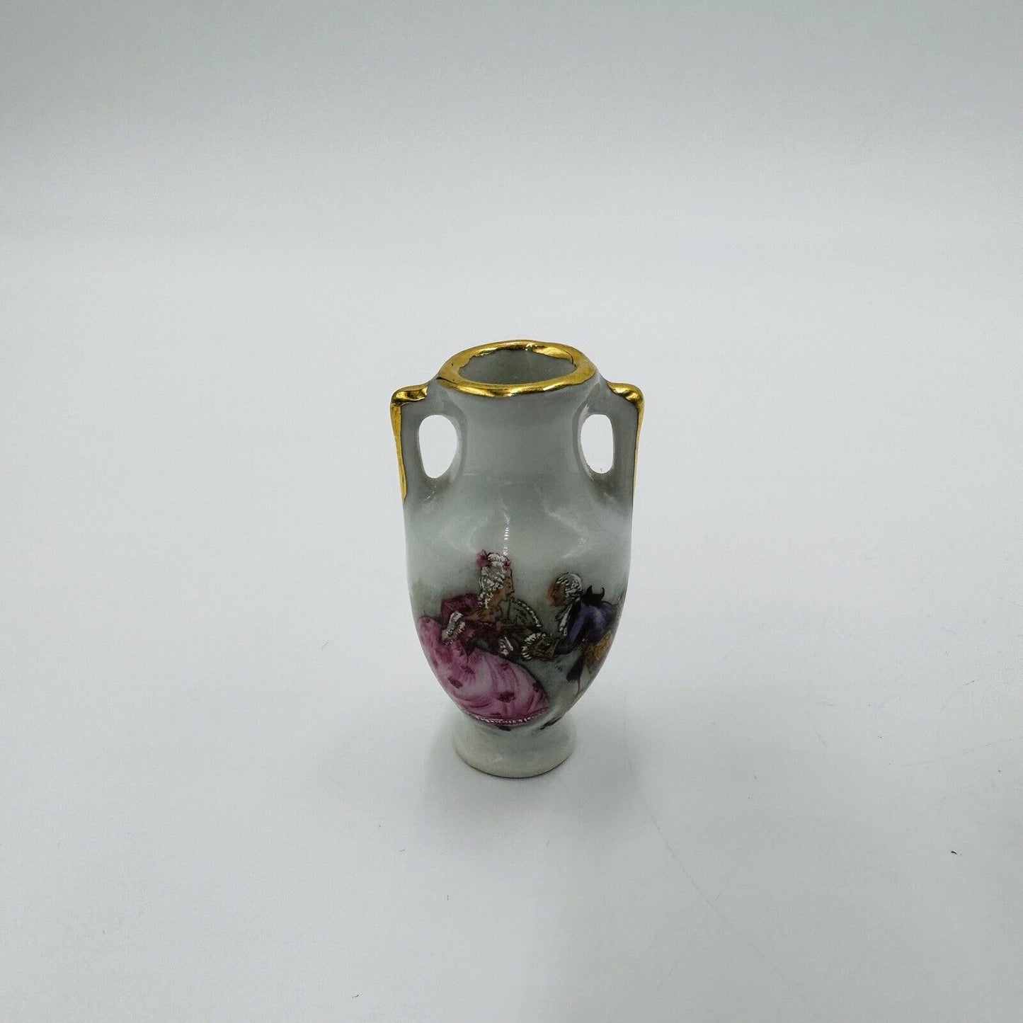 Limoges France Porcelain Miniature Painted Set Mini Vase Urn Bowl