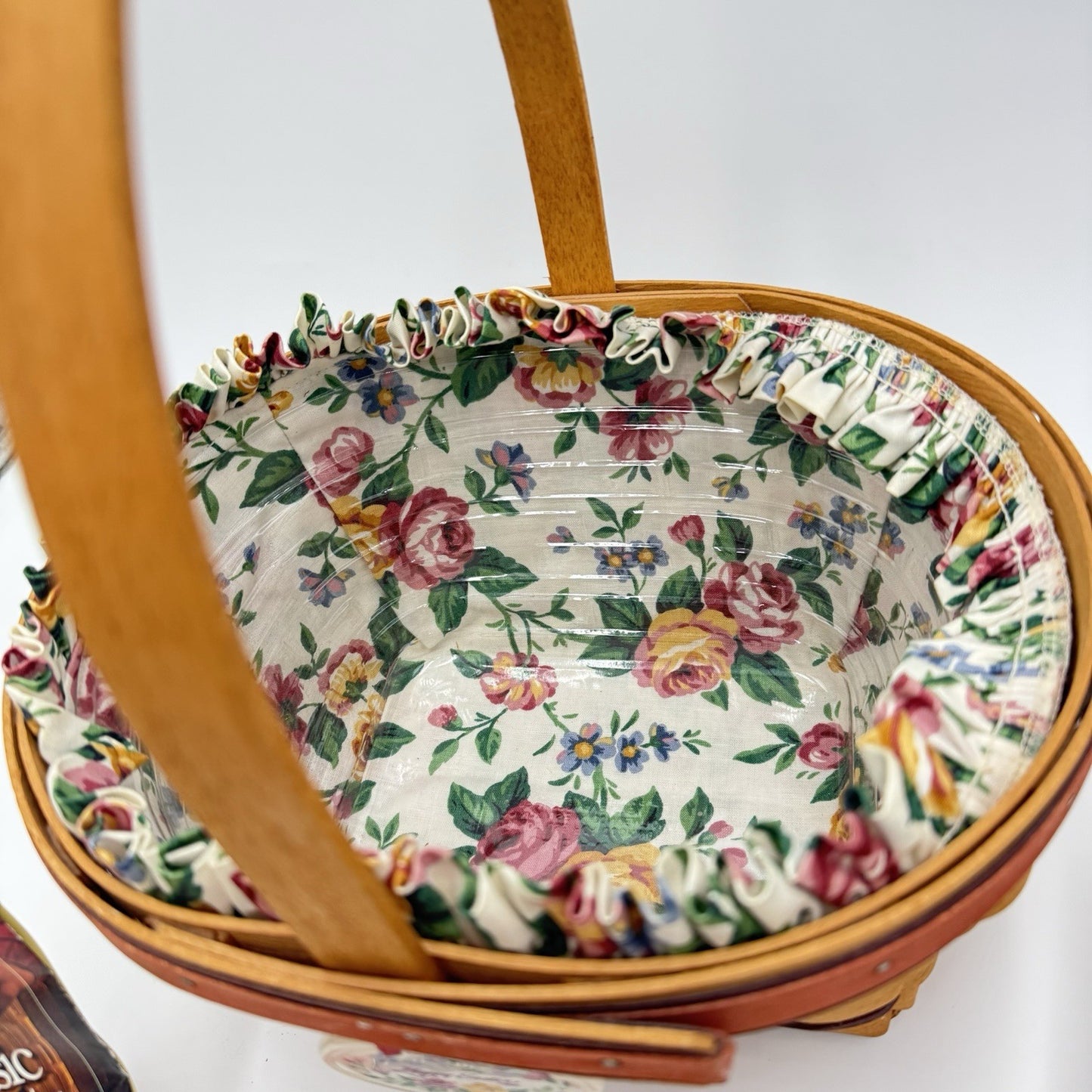 Vintage Longaberger 1995 Easter Basket w/Liner Protector 10”x 9"x6" Woven COA