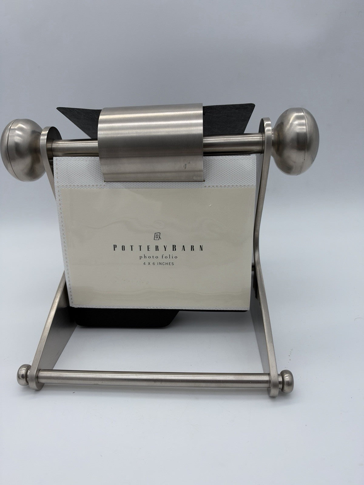 Pottery Barn Stainless Steel 4x6 Multi Photo Folio Album Carousel - 72 Pictures