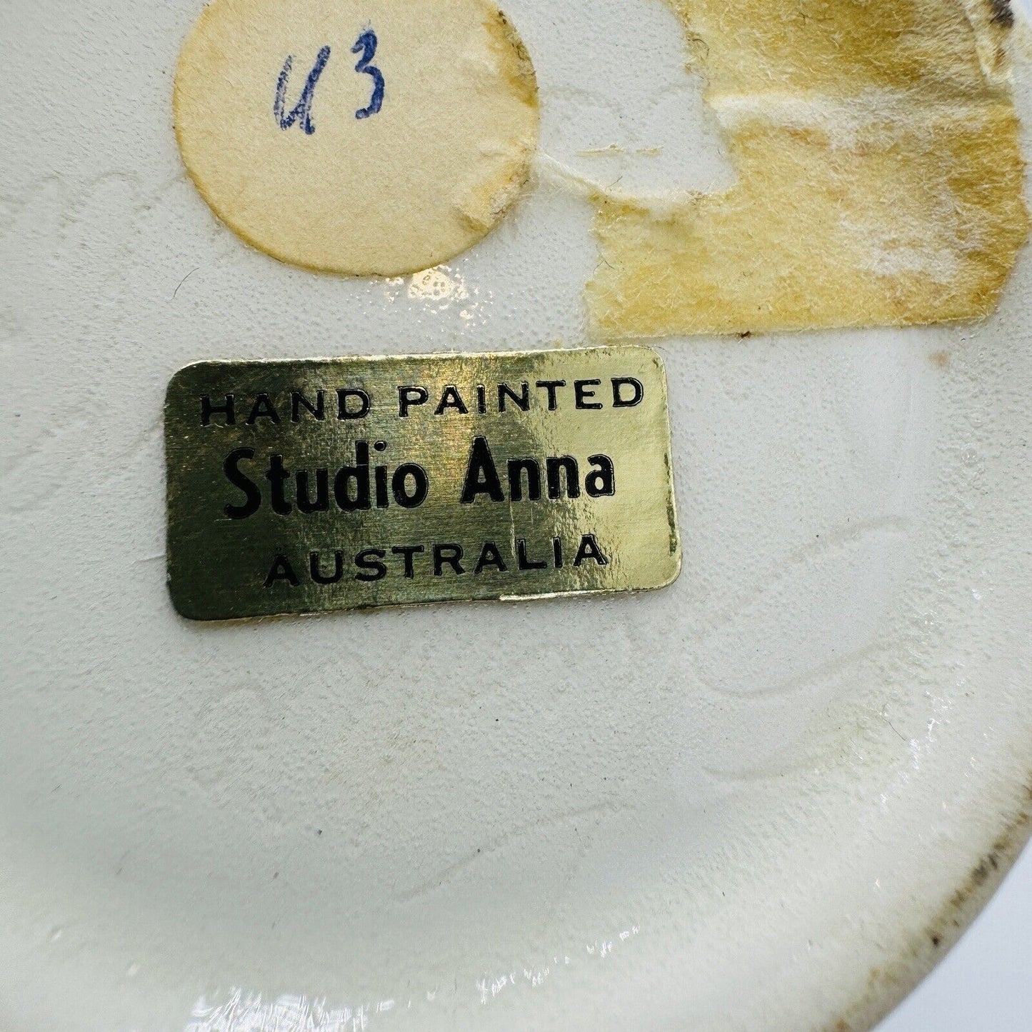 Studio Anna Australia Art Pottery Hand Painted Bud Vase Signed 8.5” Kangaroo