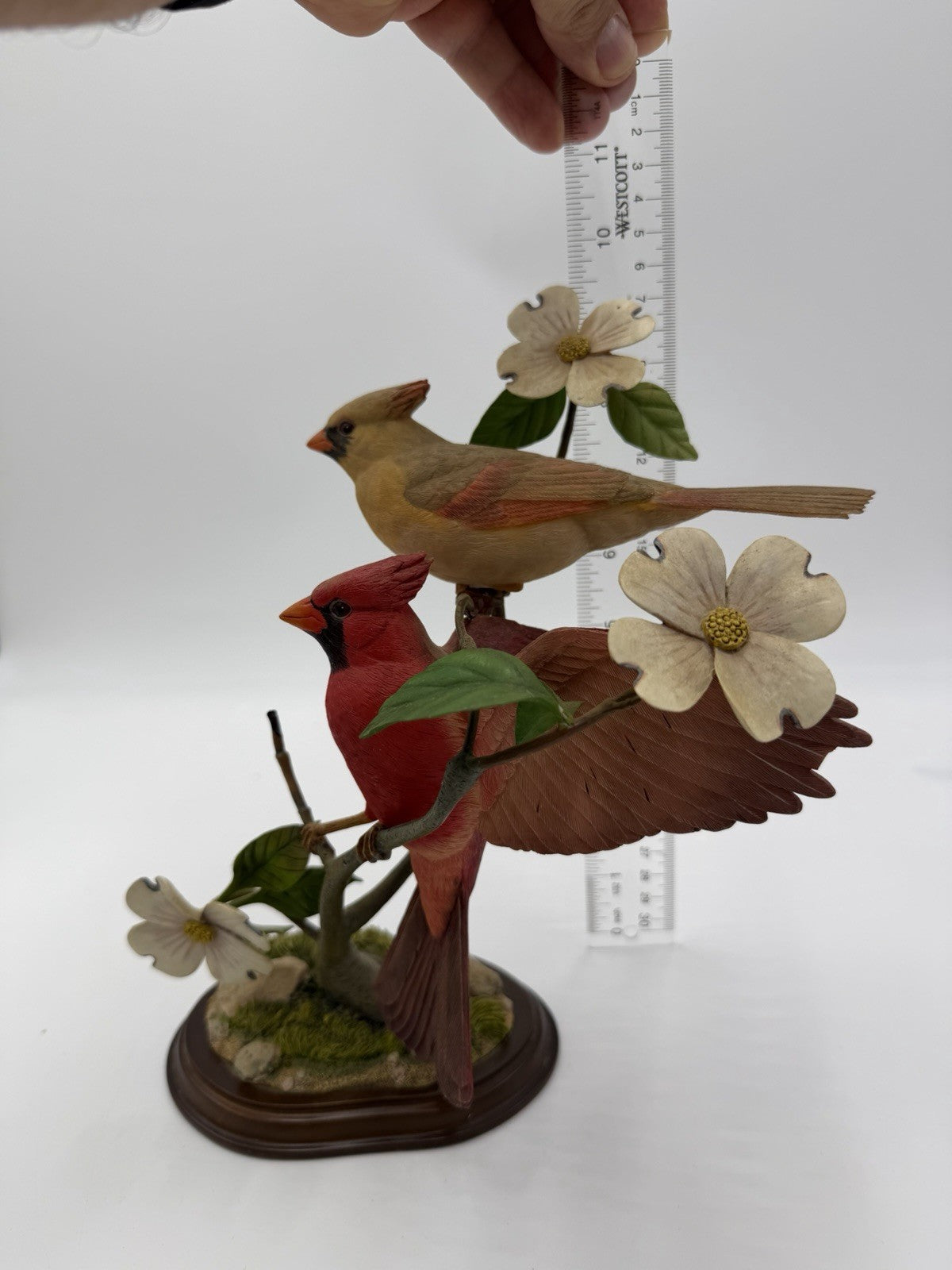 Danbury Mint Spring Romance Cardinals Flower Branch By Jeff Rechin Figurine