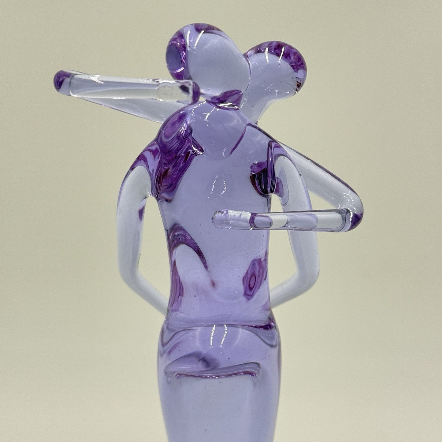 Murano Art Glass Italy BUCELLA CRISTALLI THE EMBRACE Sculpture 9” Purple