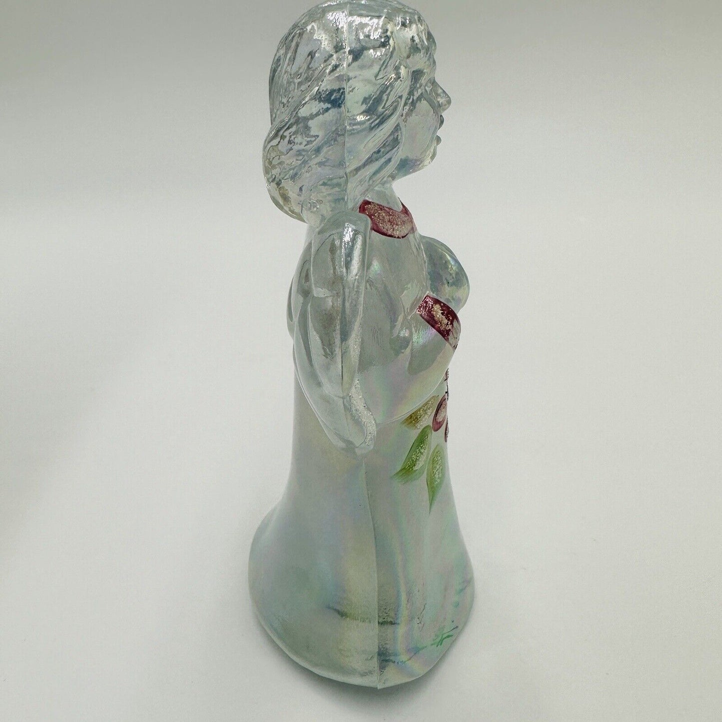 Fenton Angel Figurine 100 Year Anniversary Hand Painted Iridescent 2005 5in
