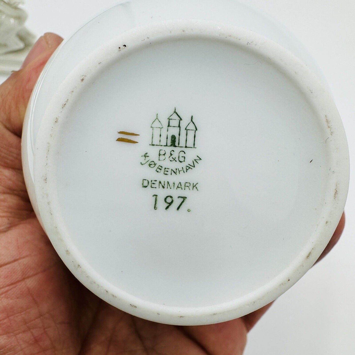 Bing & Grondahl Denmark Fluted Oil Vinegar 197 Floral Porcelain Rare Vintage 7"