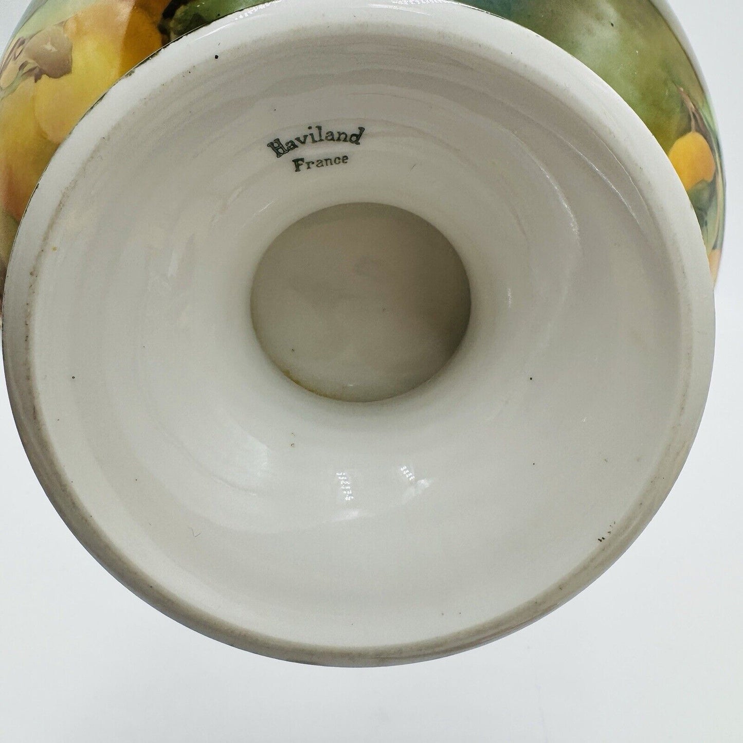 Haviland Limoges France Art Deco Hand Painted Orange Fruit Footed Bowl Porcelain