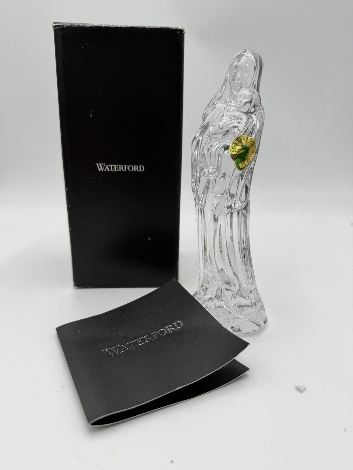 Waterford Crystal Slovenia Mother & Child Crystal 7” Figurine Nativty Mary Jesus