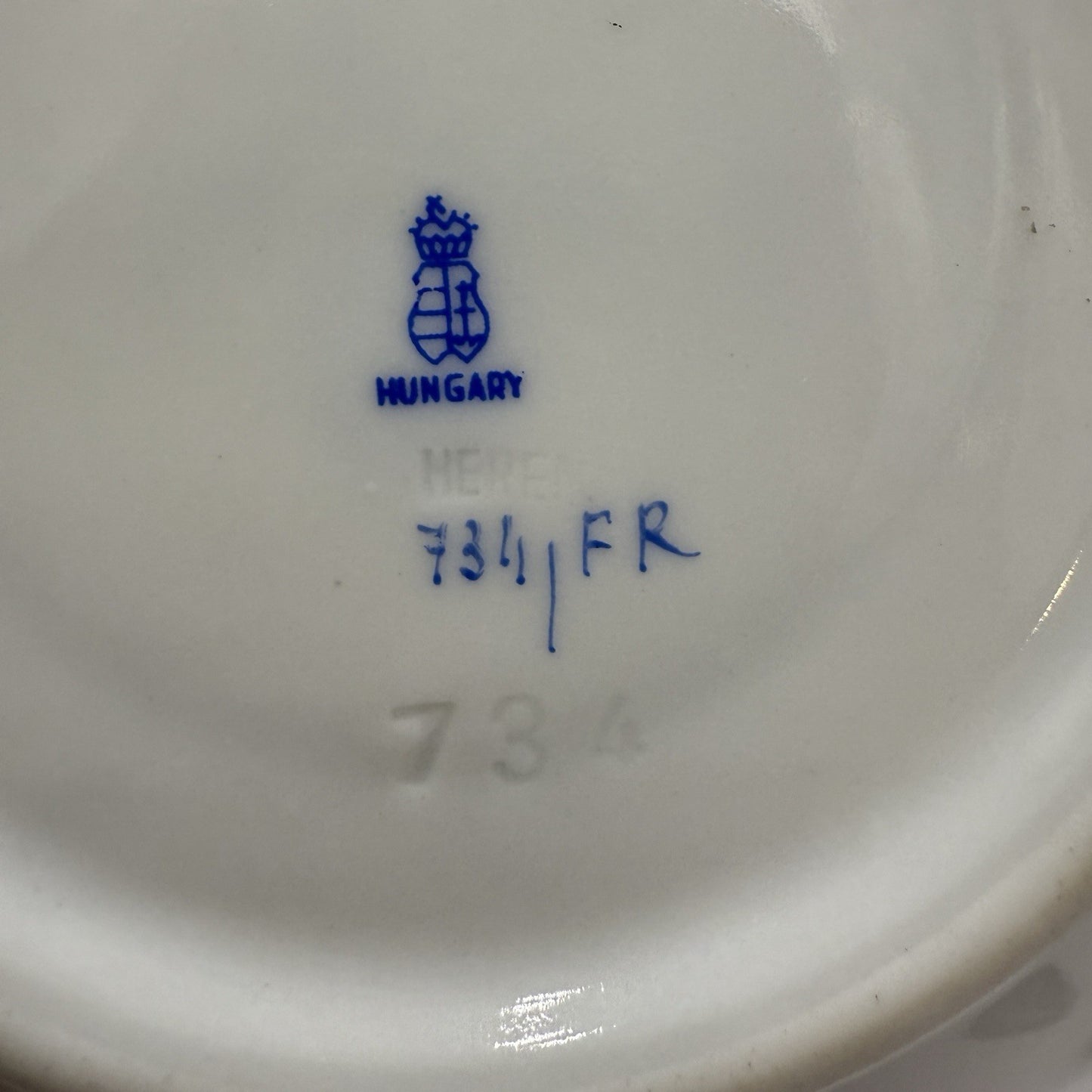 Antique 1930 Herend Hungary Porcelain Market Garden Tea Saucer Hand Painted