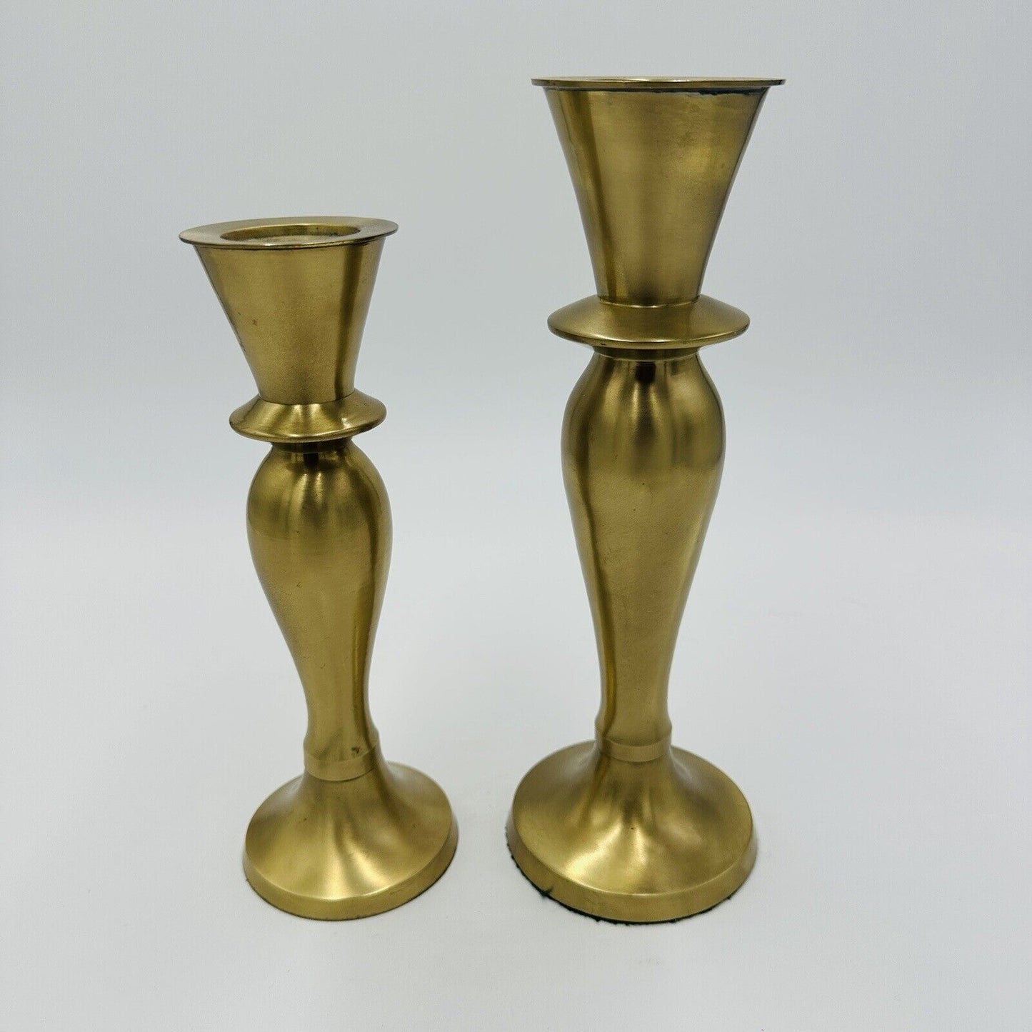 Brass Candleholders Tabletop IHI Solid Made In India Large Vintage Dining Pair