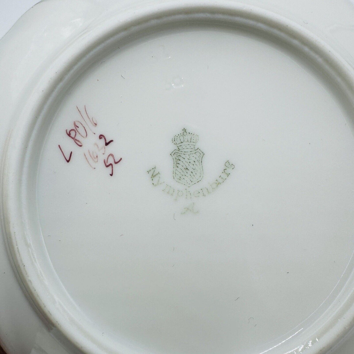 Nymphenburg Teacup & Saucer Porcelain Germany Welle Ribbed 1632 Floral Antique