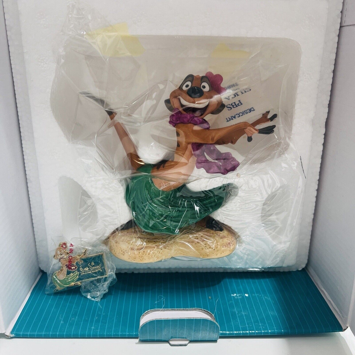 Disney WDCC Timon Luau Lion King Figurine 1998 Membership COA Pin Classics