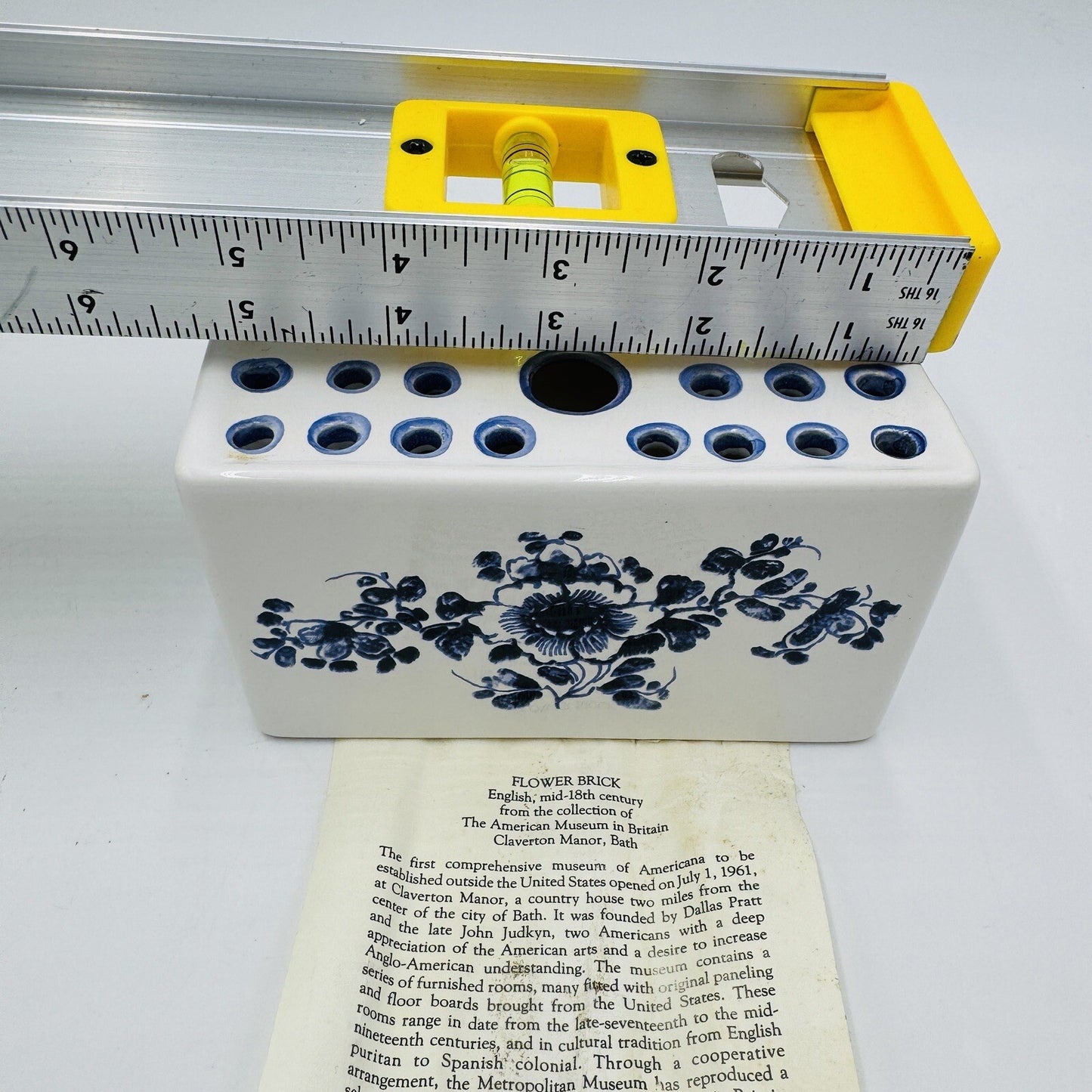 Antique Flower Brick English Mid-18th century Porcelain Floral Documentation