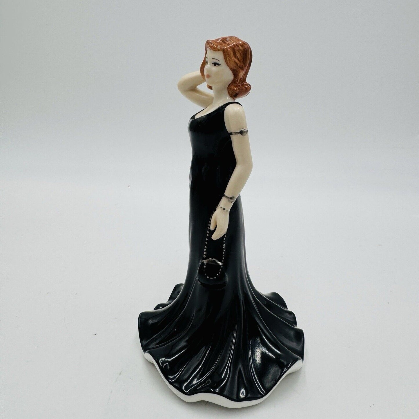 Coalport Bone China Heart To Heart Wishing You Luck Fashion Lady Figurine Black