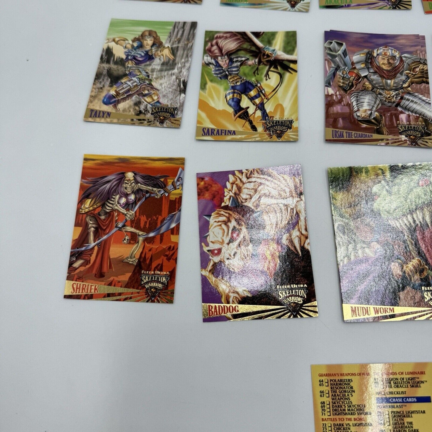 1995 Fleer Ultra SKELETON WARRIORS 100 Card Set Vintage Landmark Entertainment