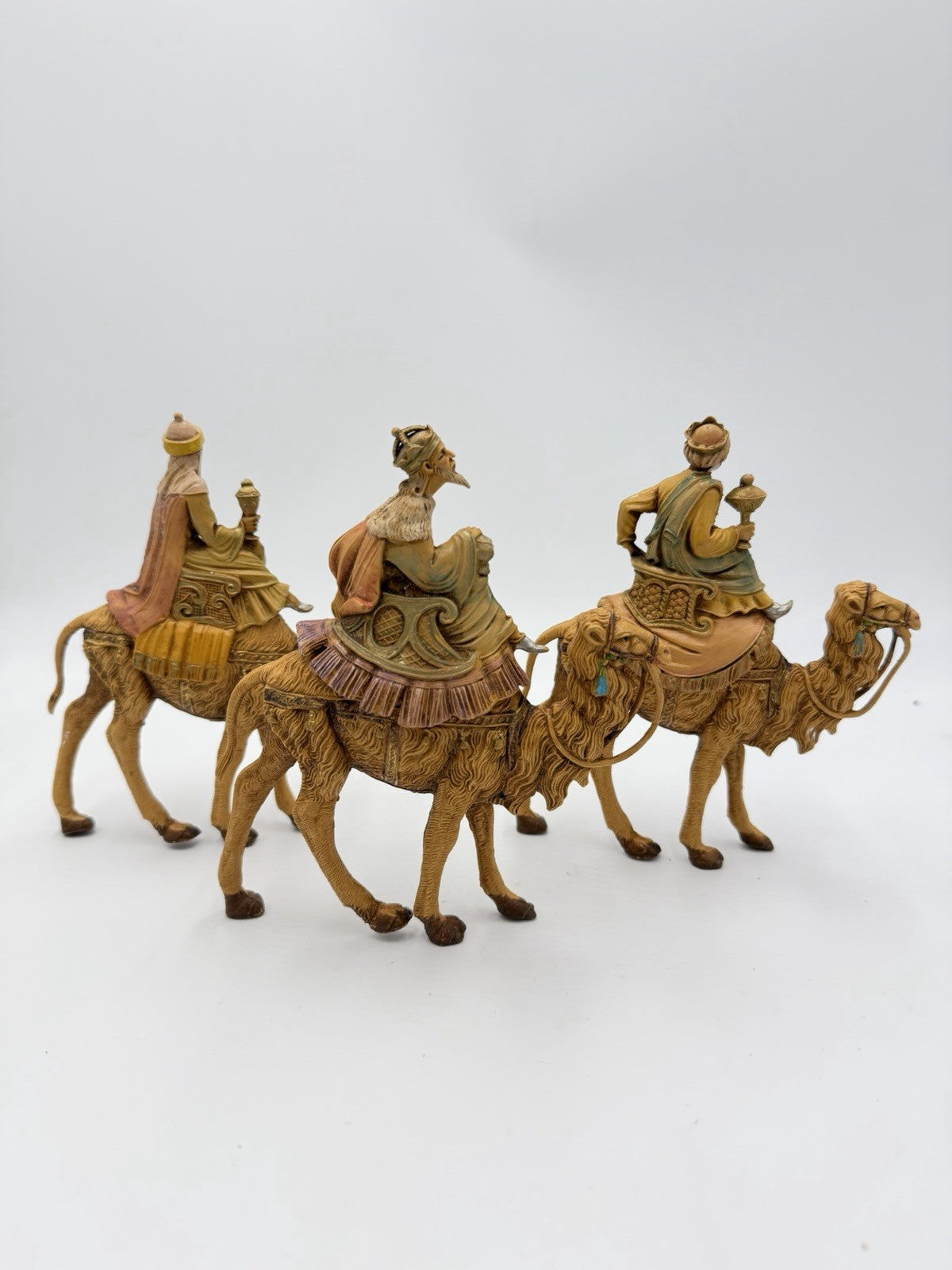 Fontanini Italy 1983 Three Kings Wise Men Riding Camels 6.5"Nativity Figurines