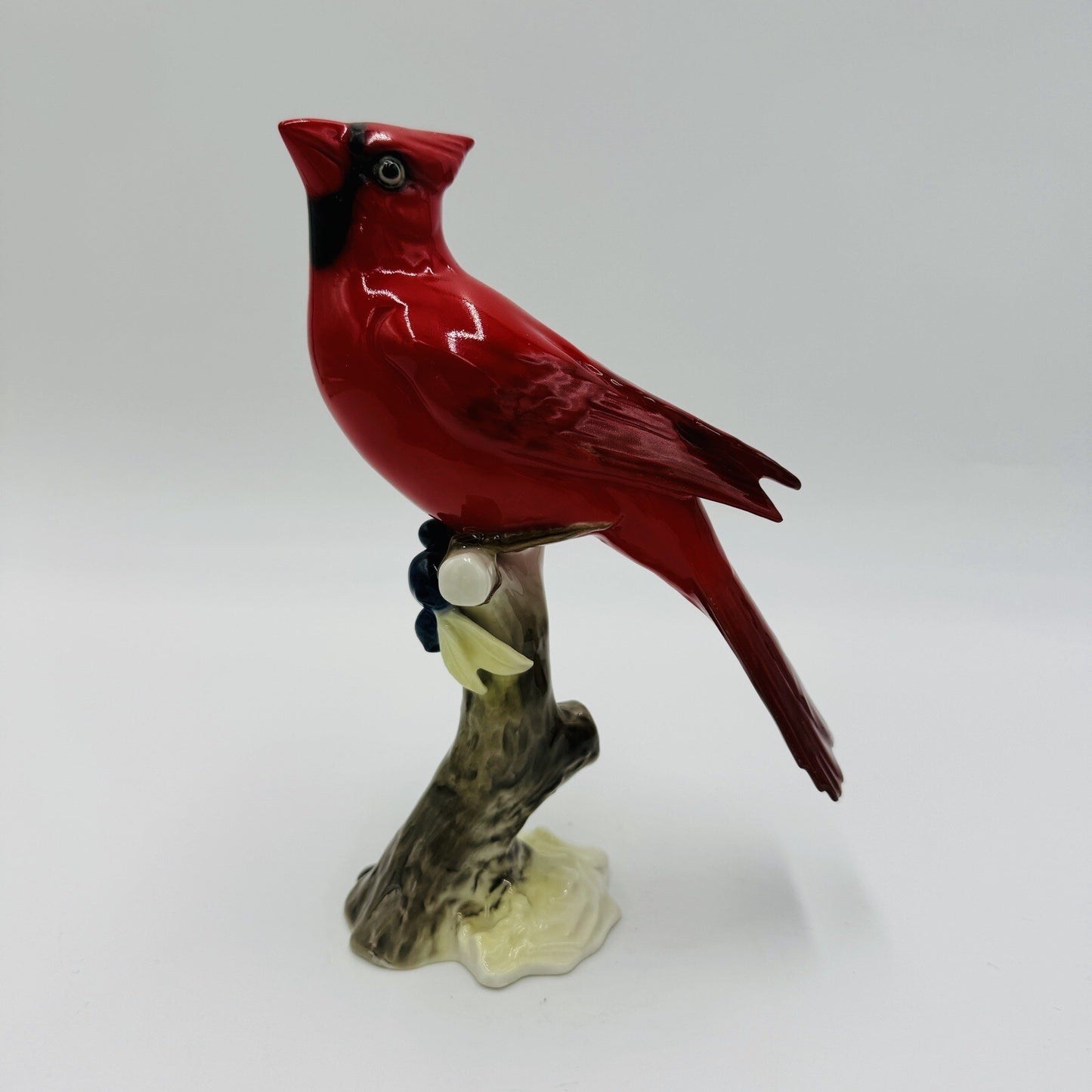 Hutschenreuther Kunstabteilung Cardinal Bird Figurine Porcelain Germany Red Vtg