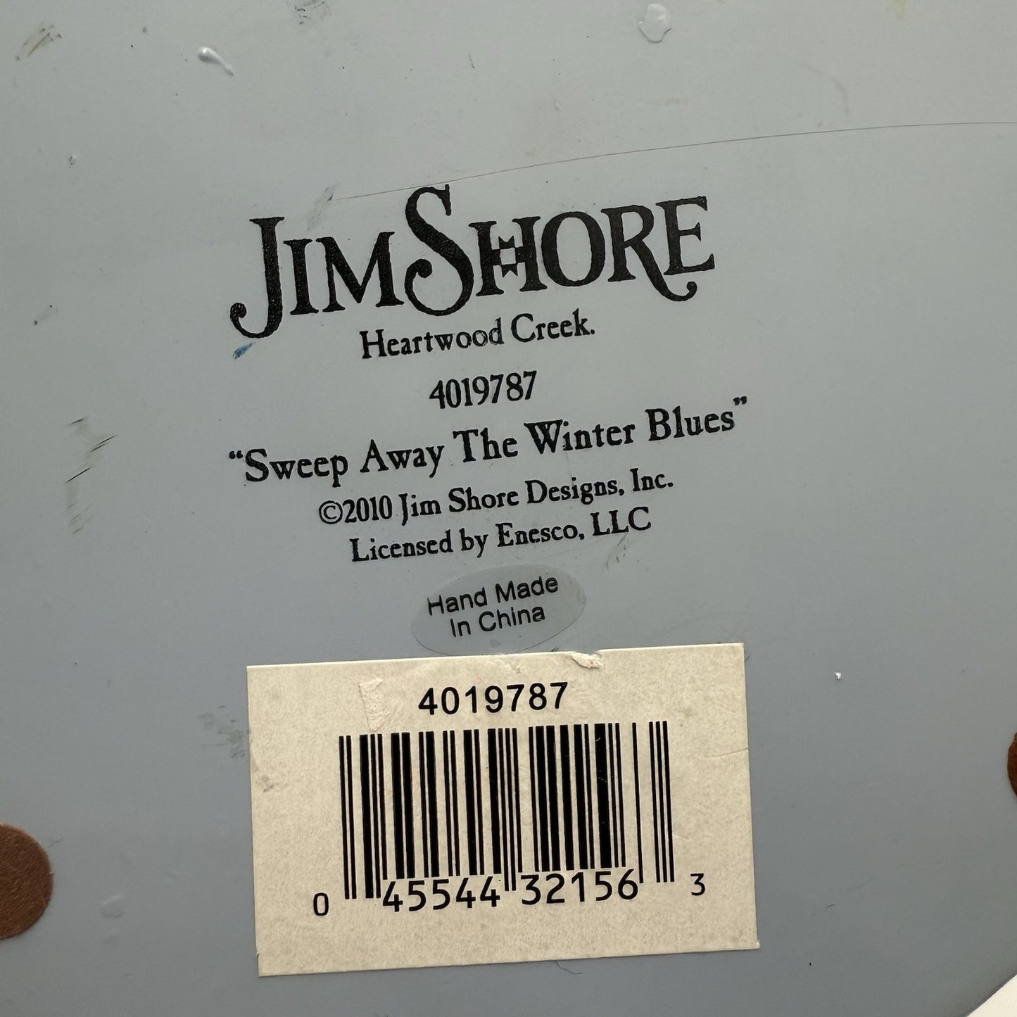 Rare JIM SHORE Blue Snowman"SWEEP AWAY THE WINTER BLUES" #4019787 Figurine 2010