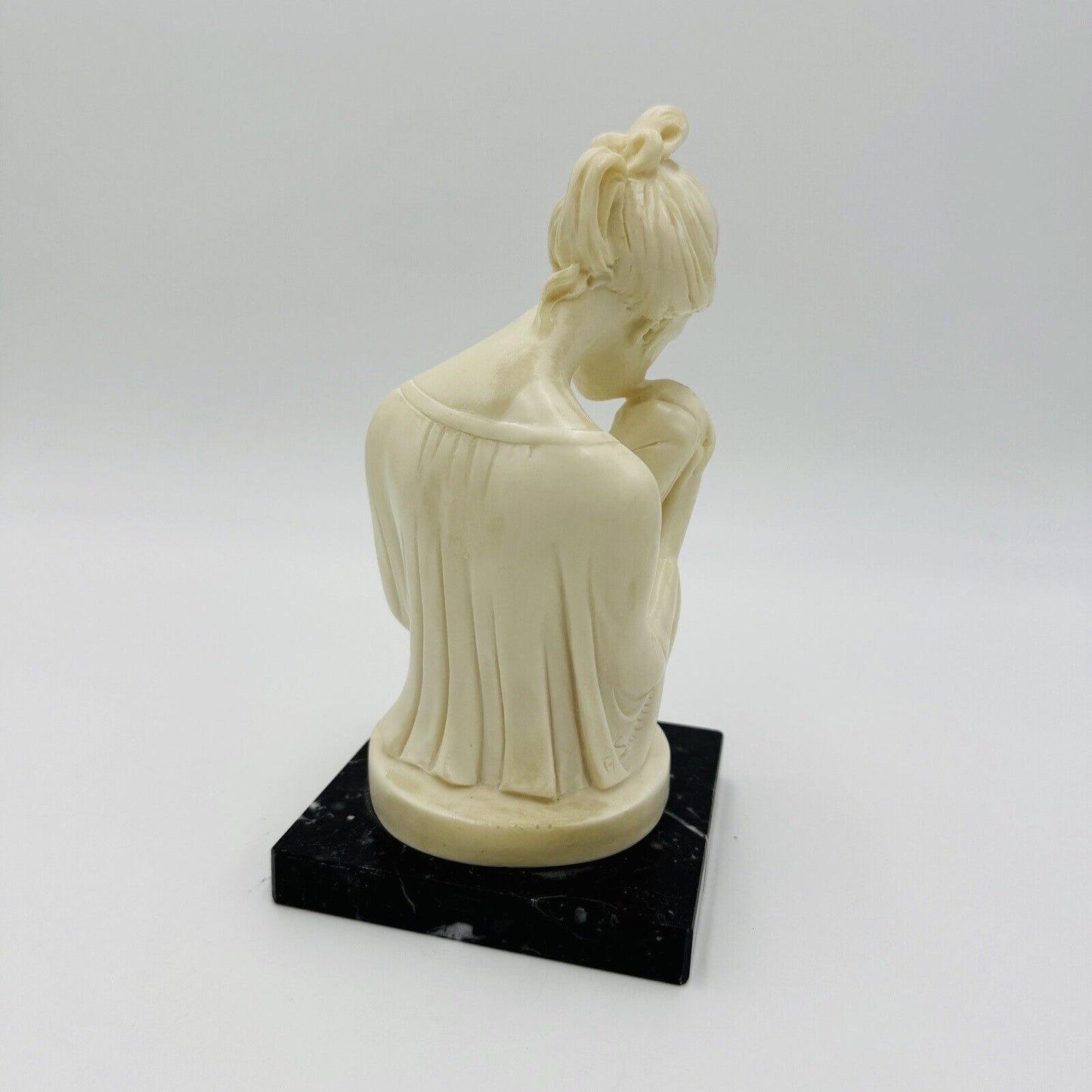 A. Santini Mother & Child Alabaster Sculpture Classic Figurine 7.5” Italy Vtg