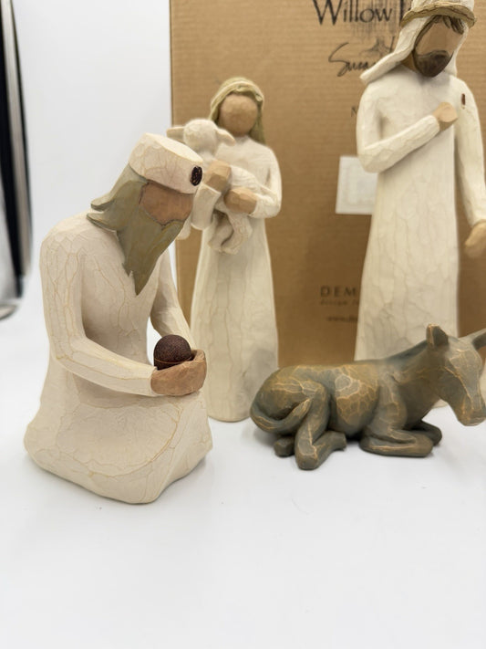 Willow Tree nativity set 6 PCs Christmas Mary Joseph Shepherd Animals