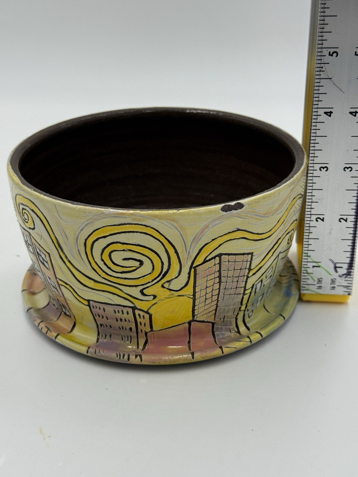 Seeds for Bees by N.M. Curcio studio art pottery rare planter Stoneware Embossed