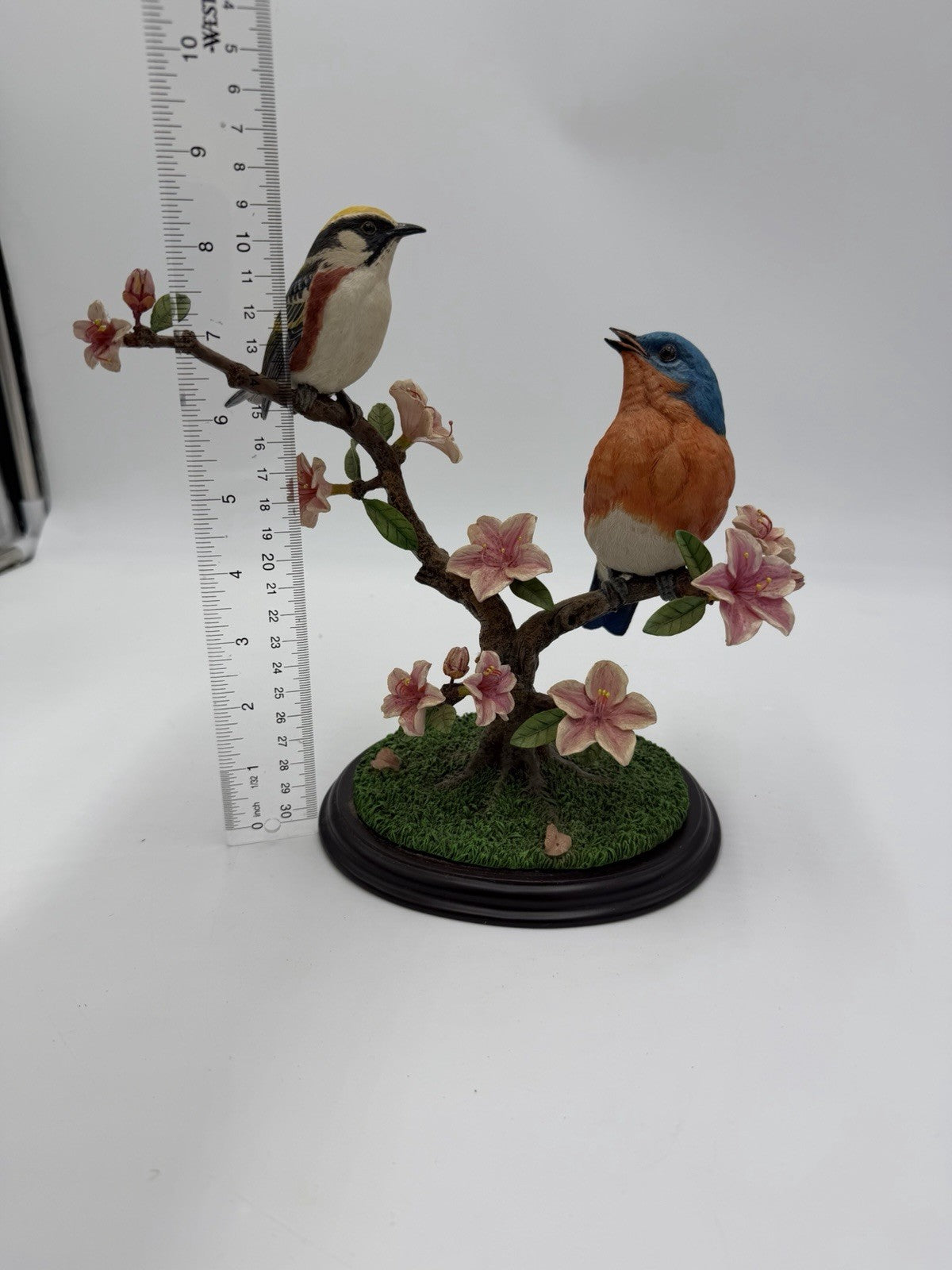 Rare Danbury Mint Spring Greetings Blue And Yellow Birds By Bob Guge Figurine